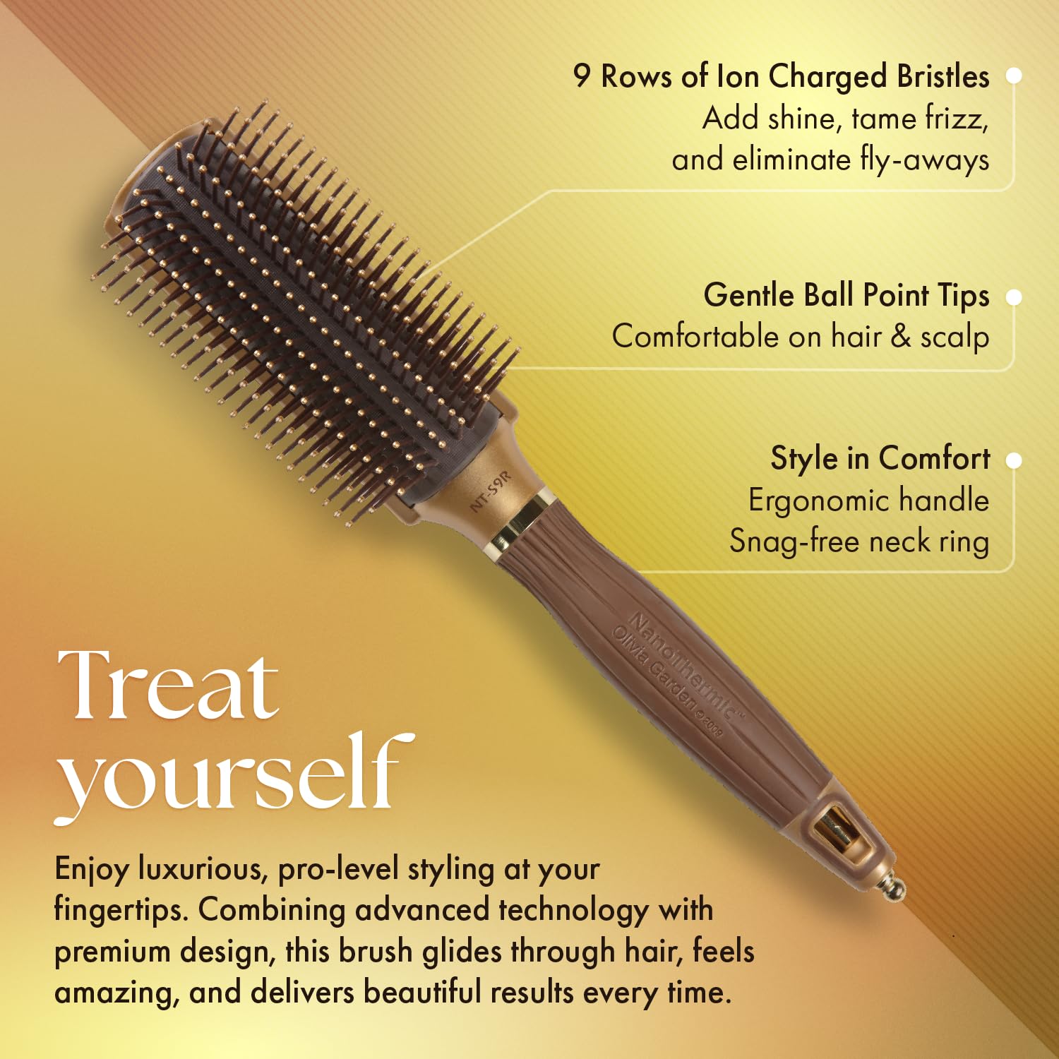 Olivia Garden Ceramic + Ion Nano Thermic Styler Hair Brush