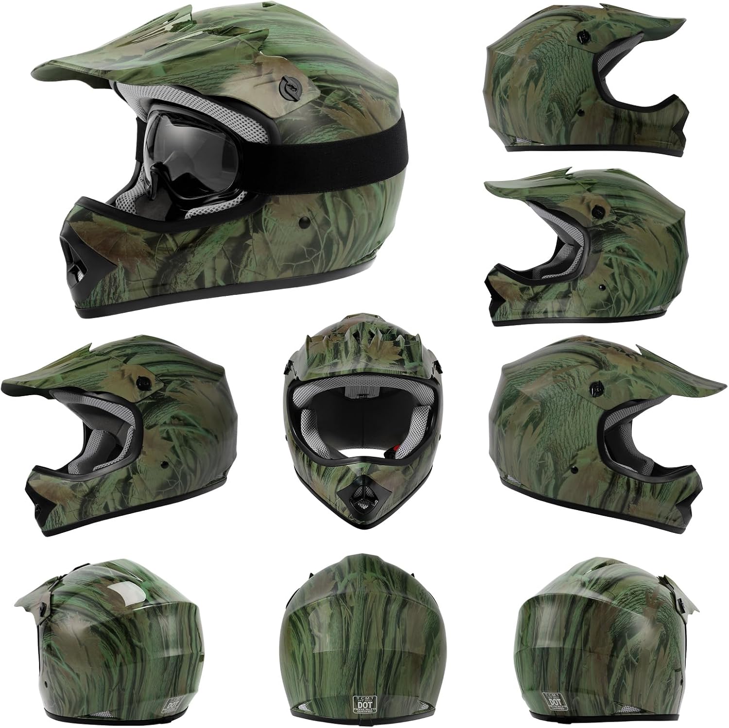 Kids Dirt Bike Helmet Youth Motorcycle Helmet DOT-Certified Full Face Helmets for Motocross ATV Off-Road Street Bike with Goggles & Gloves, Blue Flame Medium | Motorcycle Riding Gear included Goggles & Gloves, Ultra-Lightweight, For ATV UTV Off-Road, Blu…