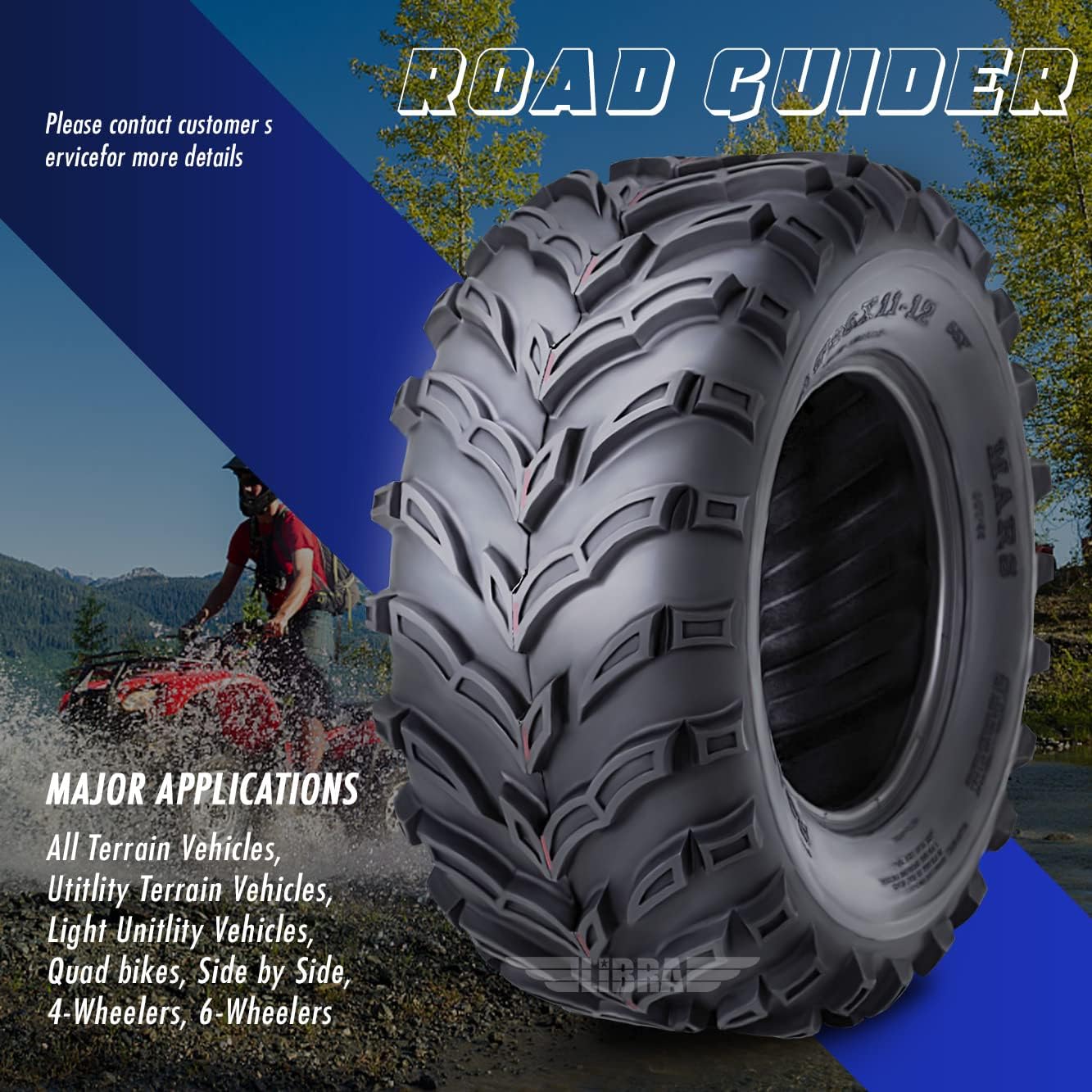 ROADGUIDER ATV Mud Tire 22x10-9 6PR for Honda Recon 250 Suzuki Ozark 250