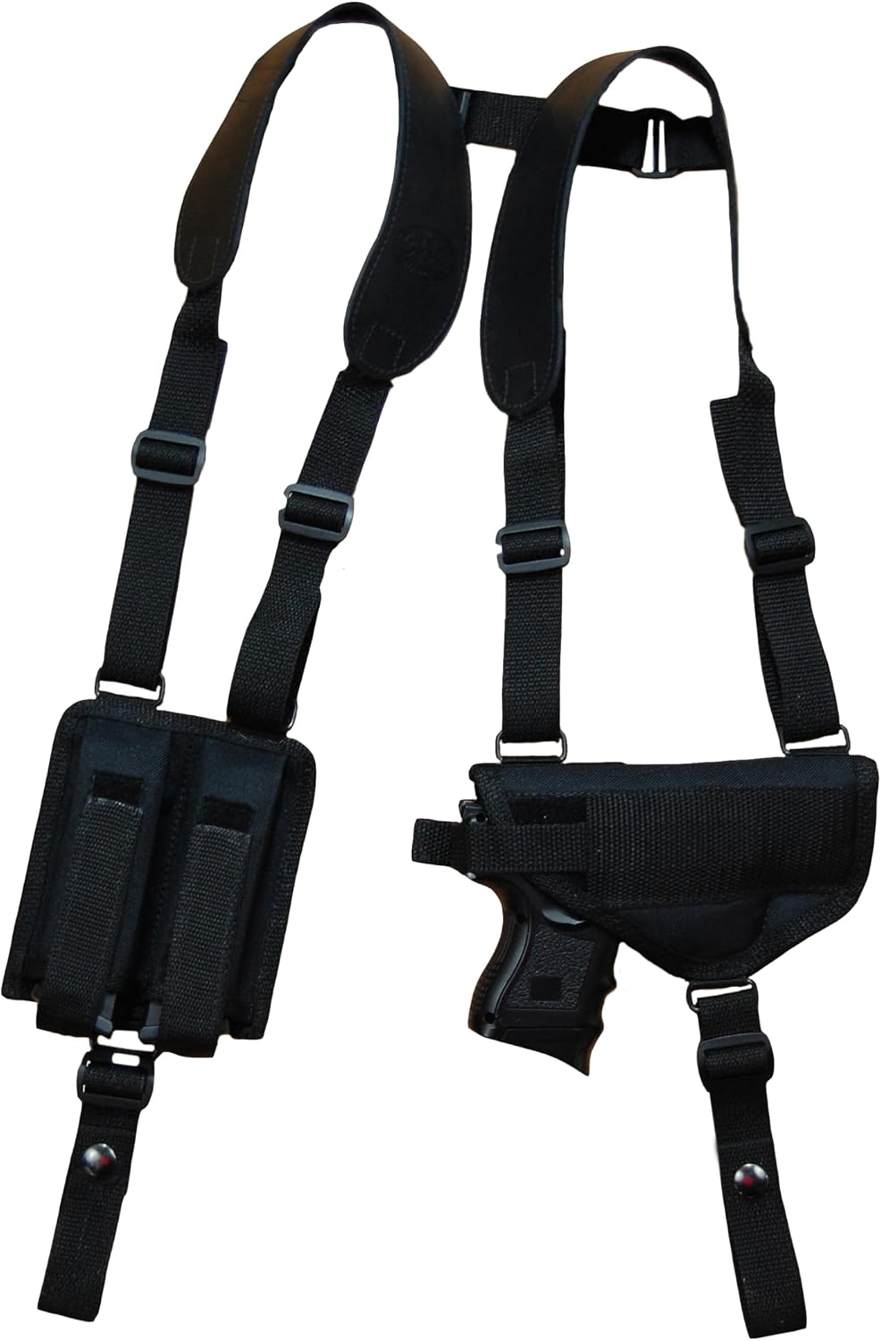 Barsony New Concealment Shoulder Holster w/Double Mag Pouch Compact 9mm 40 45