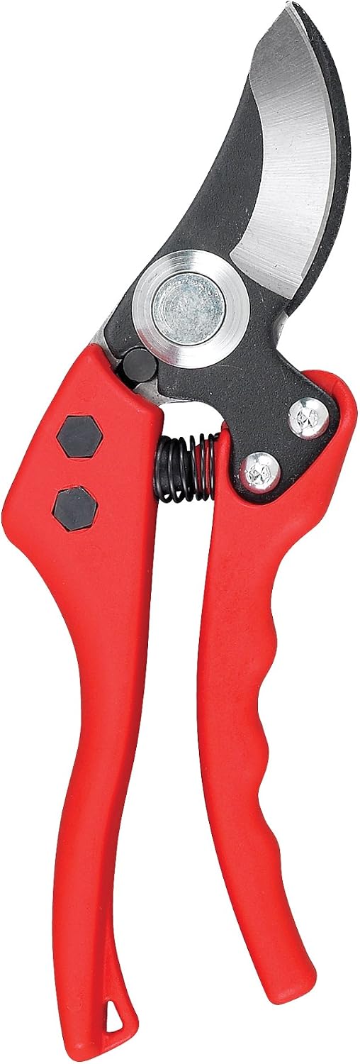 Corona BP 4180 Non-stick Steel Angled Bypass Hand Pruner - 5/8 inch Cut Capacity Stem and Branch Garden Shears, Red