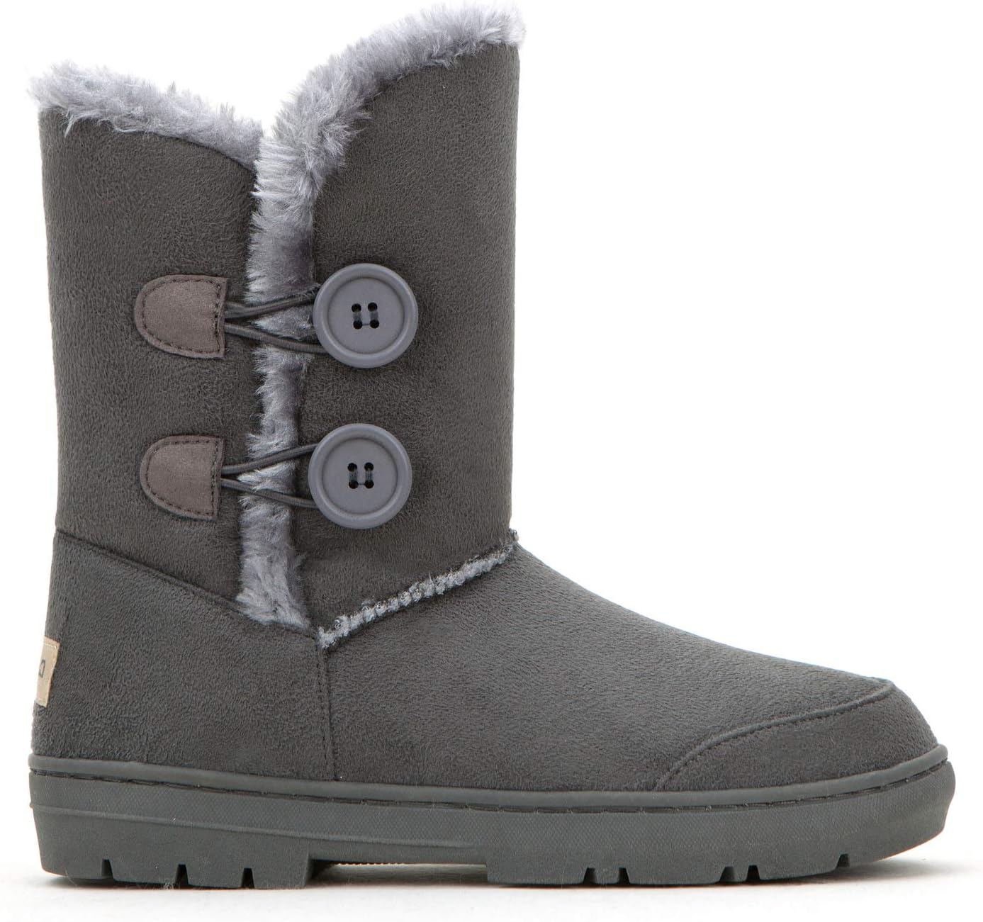 CLPP'LI Womens Twin Button Fully Fur Lined Winter Snow Boots