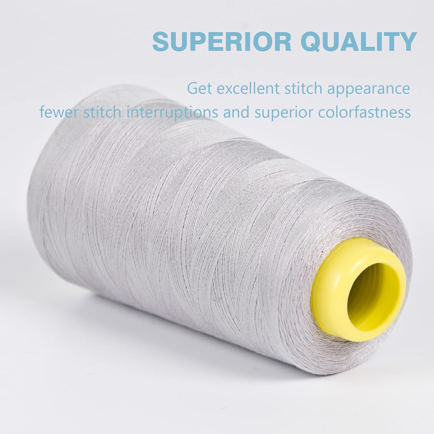 Black Serger Thread, All-Purpose Thread for Sewing, Polyester, 4 Cones of 3000 Yards Each Spool for Sewing Machine