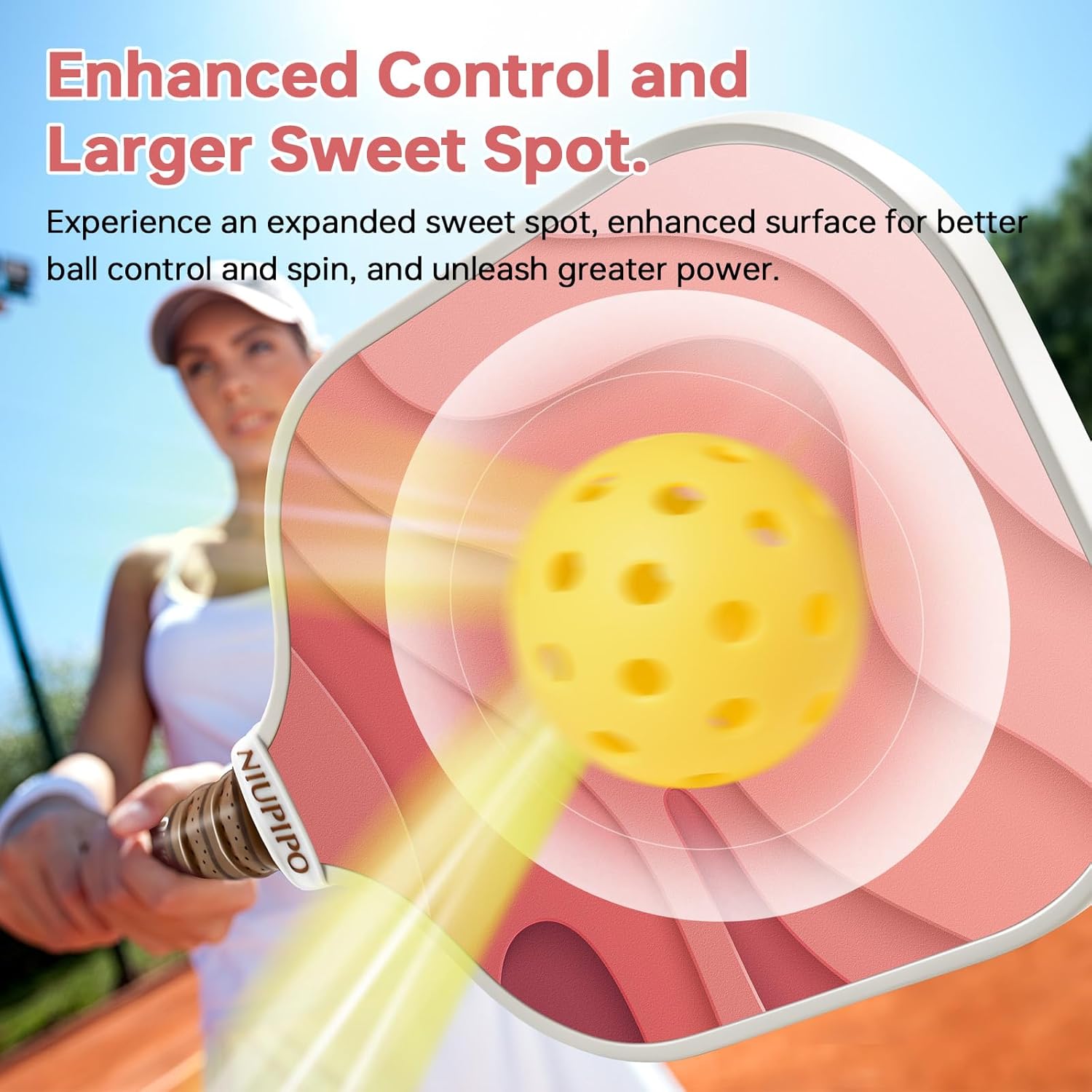 niupipo Pickleball Paddles Set of 2 or 4, USAPA Approved Fiberglass Pickleball Paddle Set with Balls and Bag, Polypropylene Honeycomb Core