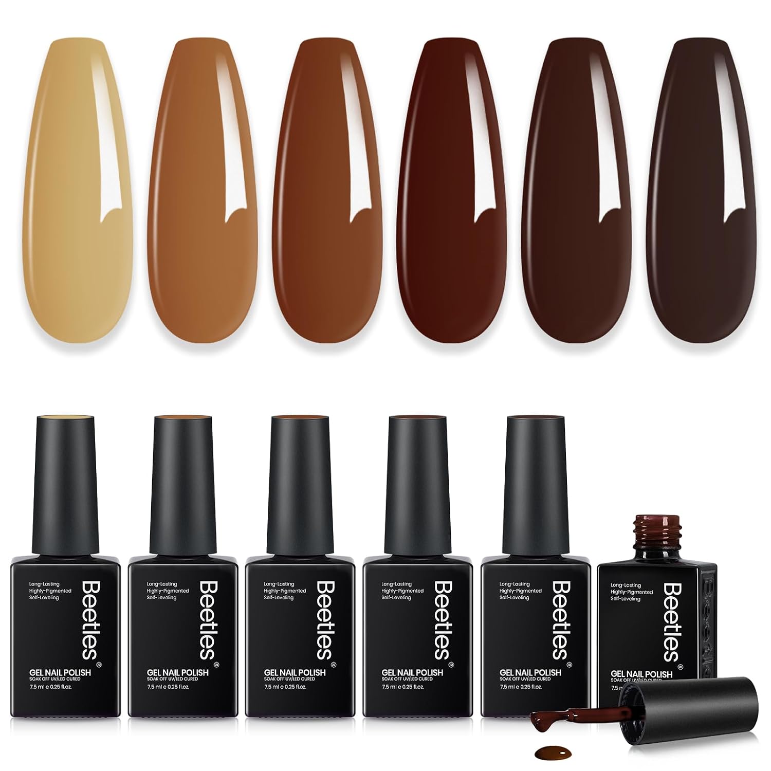 Beetles Green Gel Polish Set, 6 Colors Misty Forest Collection