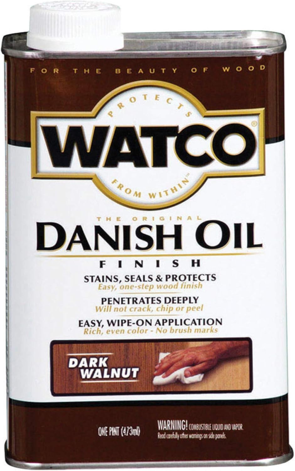 Watco 65351 Danish Oil Wood Finish, Pint, Black Walnut