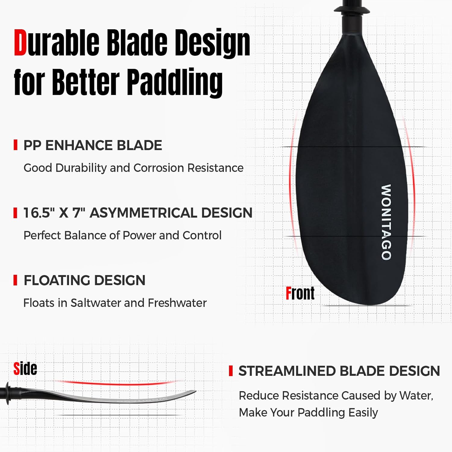 Kayak Paddle, Adjustable and Lightweight Kayaking Oar