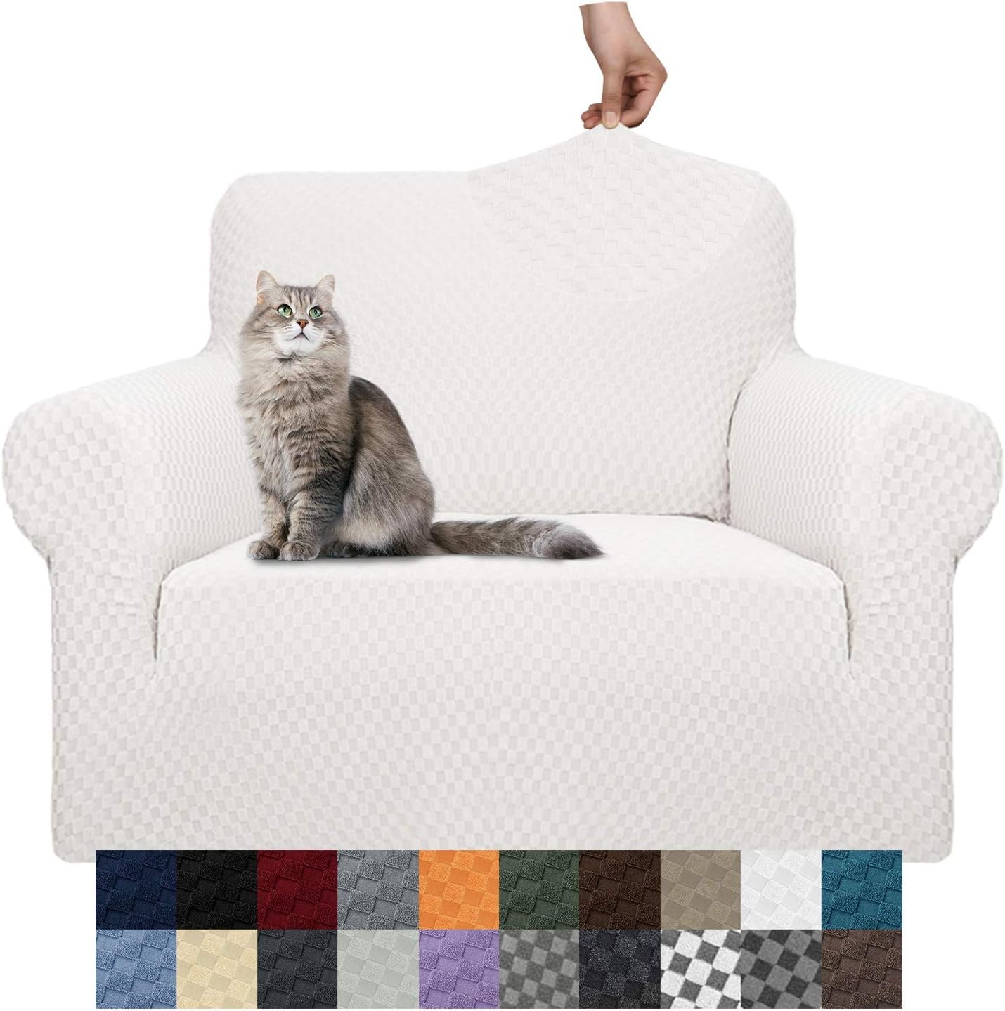 YEMYHOM Couch Cover Latest Jacquard Design High Stretch Sofa Covers for 2 Cushion Couch