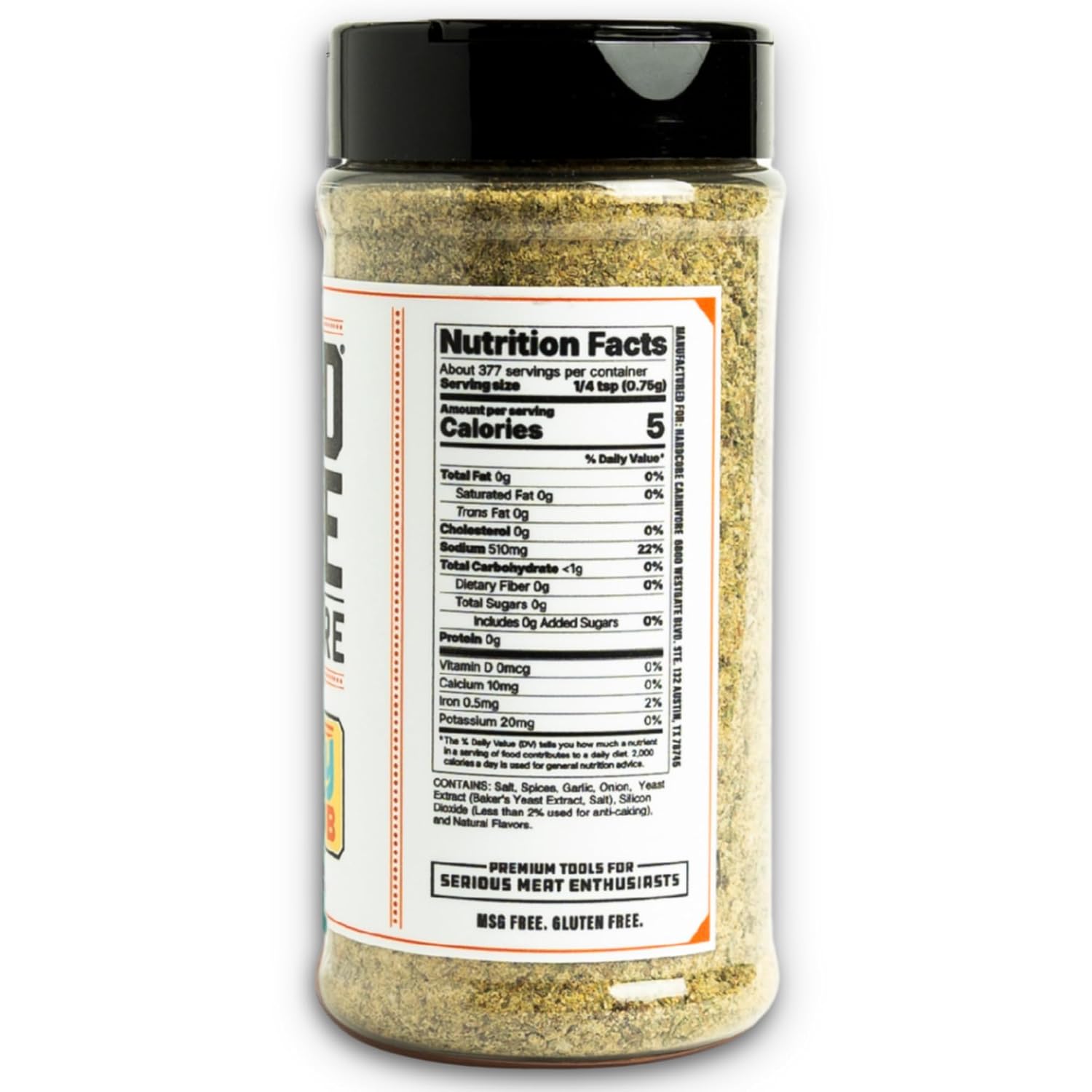 Hardcore Carnivore Black | All-Purpose Beef Seasoning Rub, 13oz Shaker