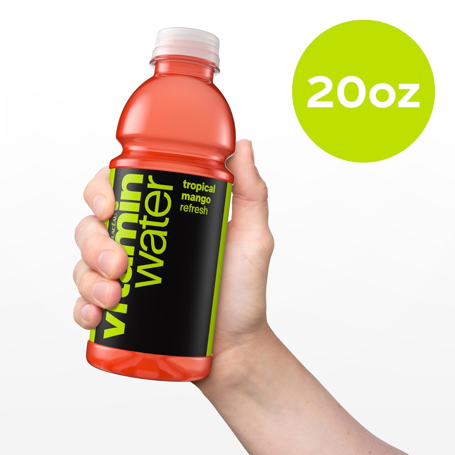 vitaminwater Refresh Tropical Mango, Flavored Water Beverage Bottles, 20 fl oz, 12 Pack