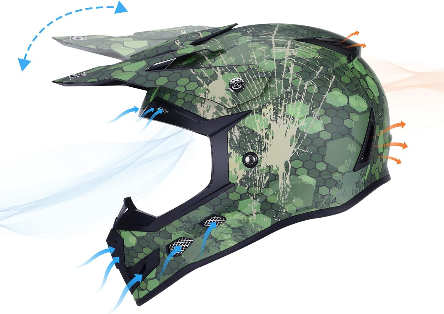 GLX GX623 Youth ATV & Dirt Bike Helmet Combo, DOT | Adult-Level Safety for Kids: Premium, full-grown protection engineered into a comfortable, youth-sized package
