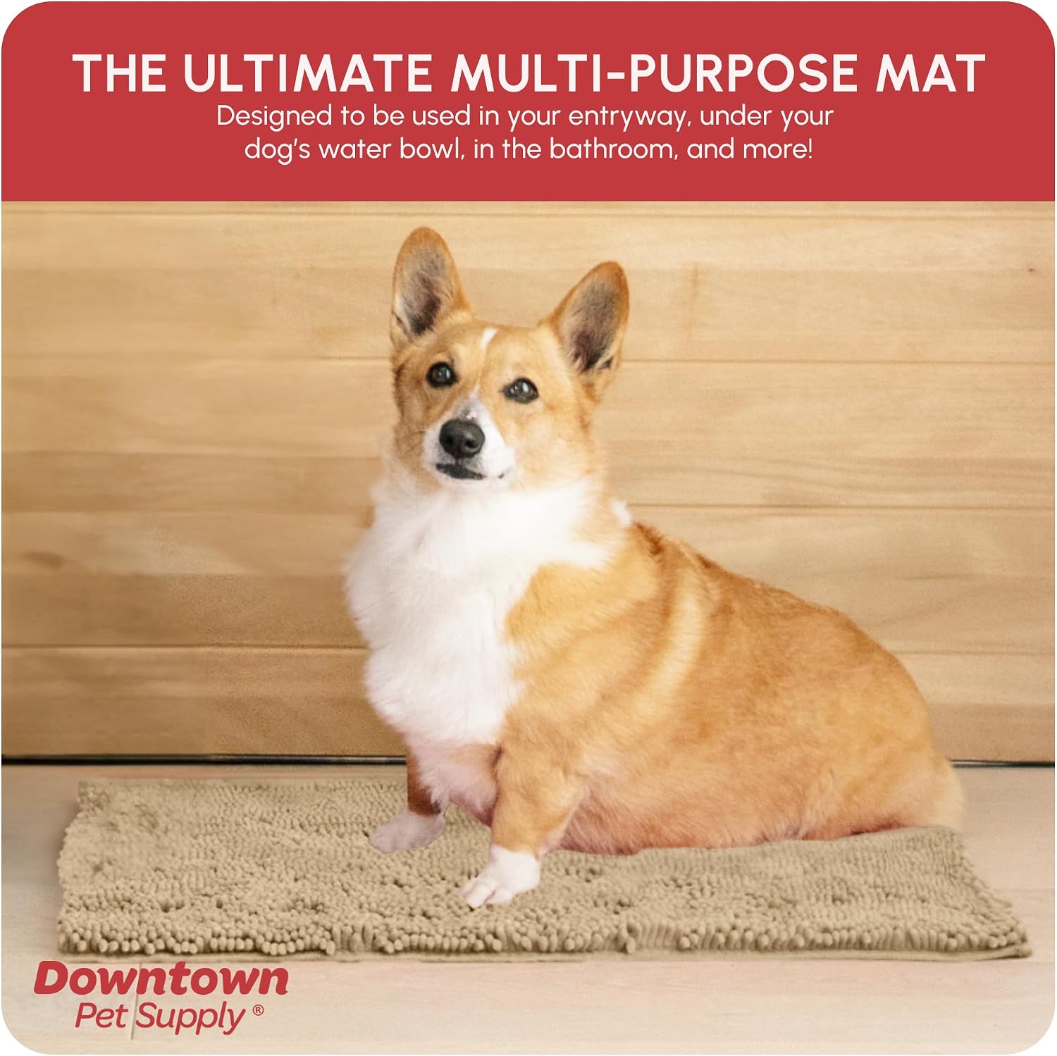 Dog Mud Mat, 31" x 20" Sage – Thick Microfiber Entry Rug for Snow, Mud & Salt – Absorbent, Quick-Dry, Washer-Safe & Non-Slip, Medium