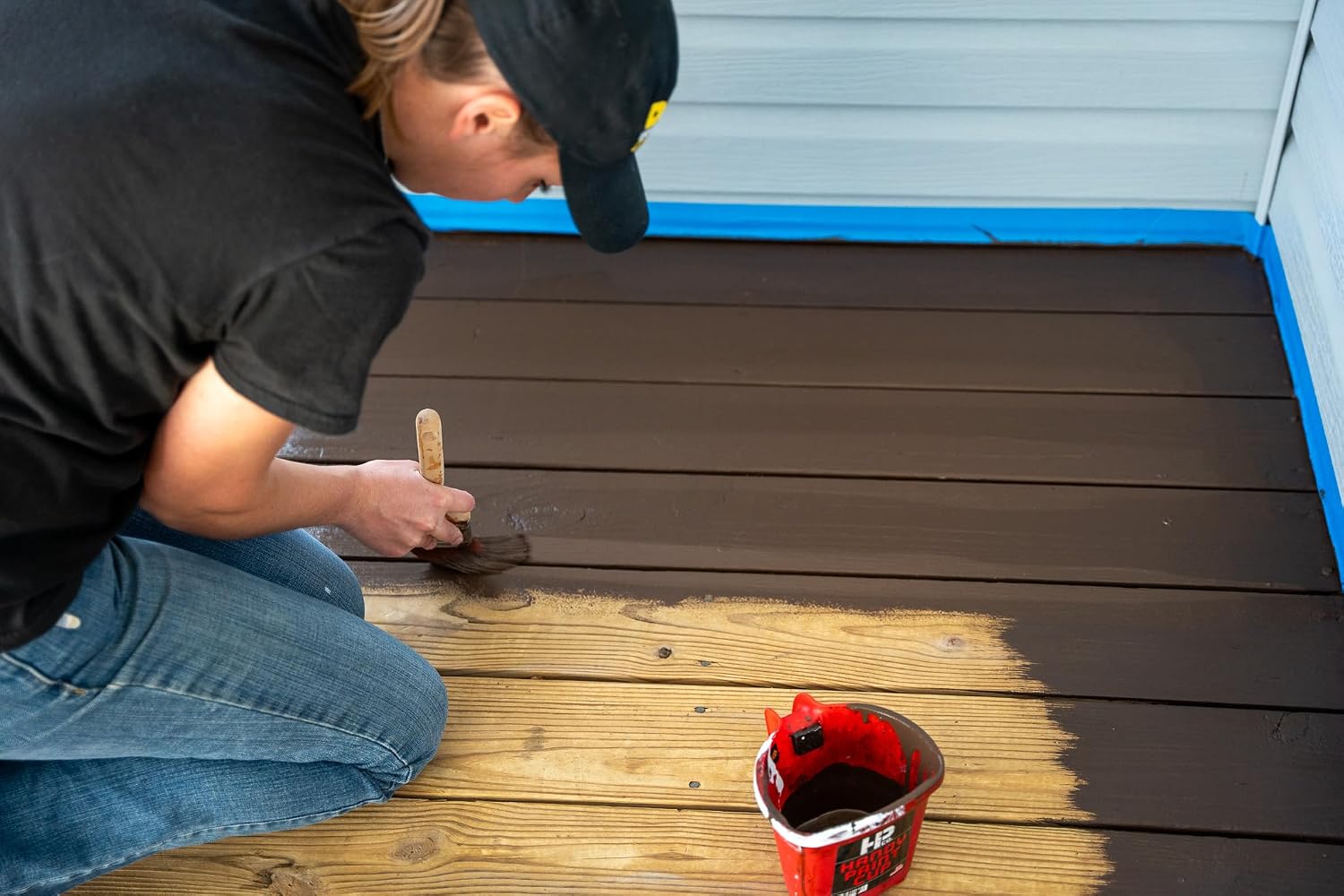 #1 Deck Premium Advanced Solid Color Outdoor Wood Stain and Sealer in One – Water Based Sealant for Wood Decks, Fences, & Siding - 1 Gal - Made in USA - Simply White