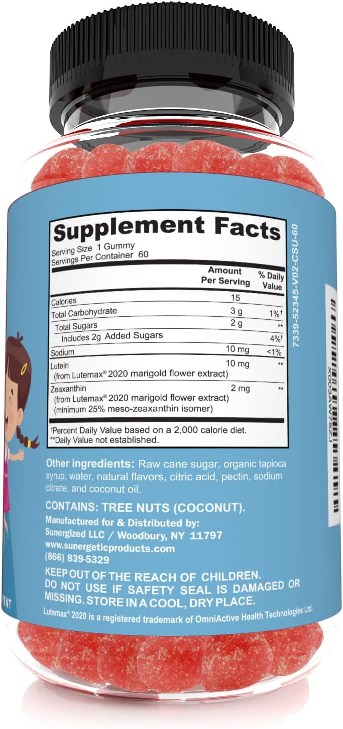 Premium Eye Support Gummies–Lutein Gummies with Zeaxanthin Supports Overall Eye Health