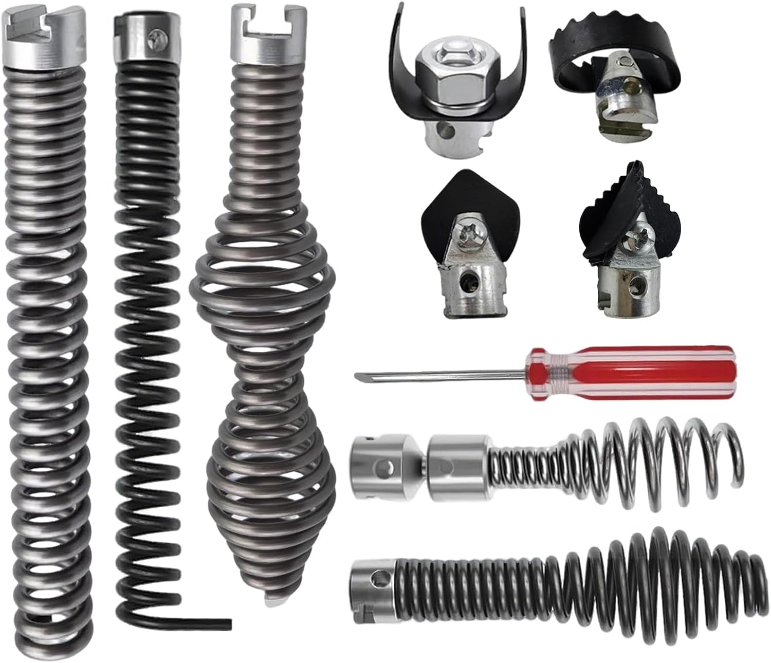 10 Pcs Drain Snake Drill Attachment Cutter and Auger Kit Compatible with RIDGID K-400 C-4 C-6 C-7 C-8 and C-9 Drain Cleaning Machine