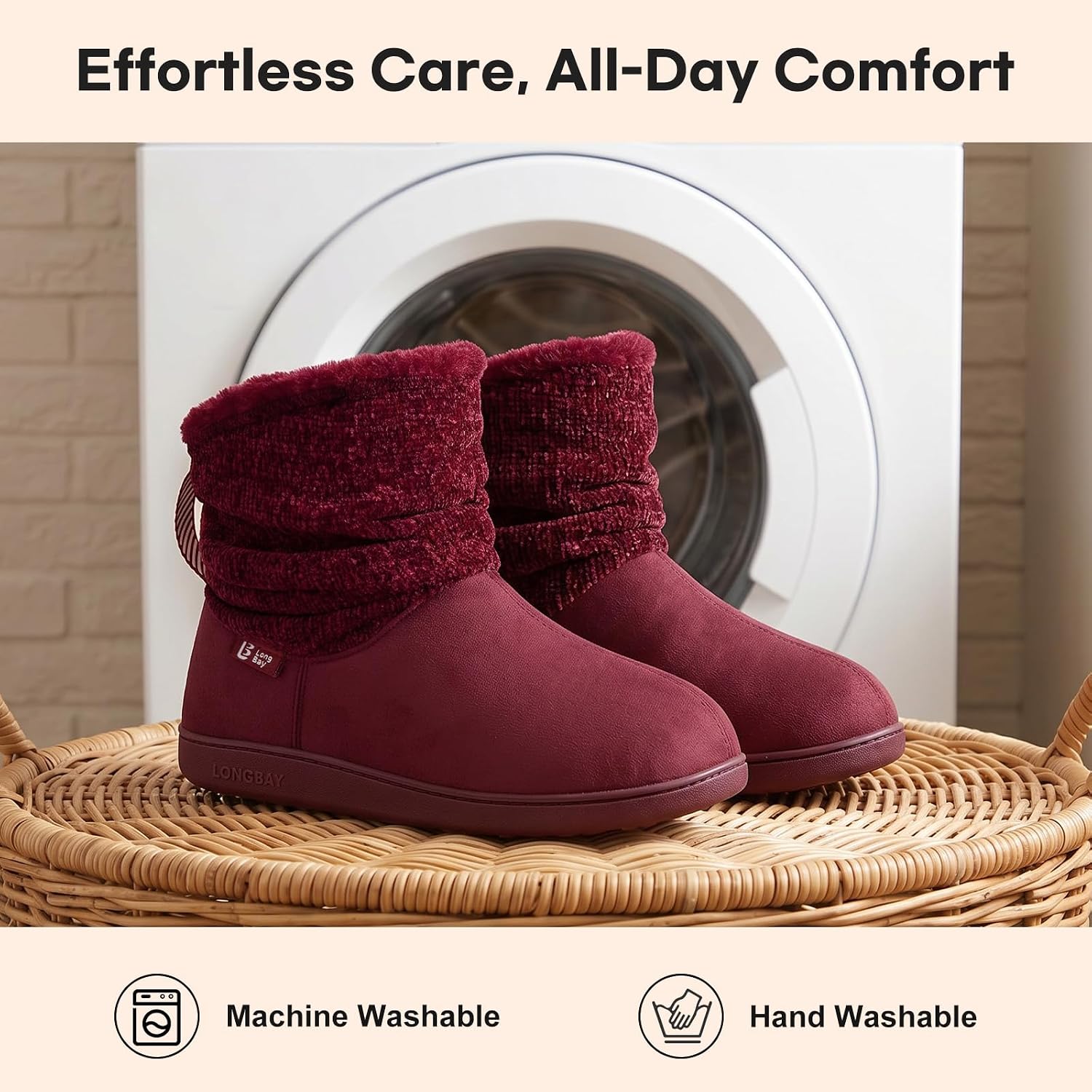LongBay Slippers Boots for Women Warm Winter Fuzzy Bootie House Shoes Gifts