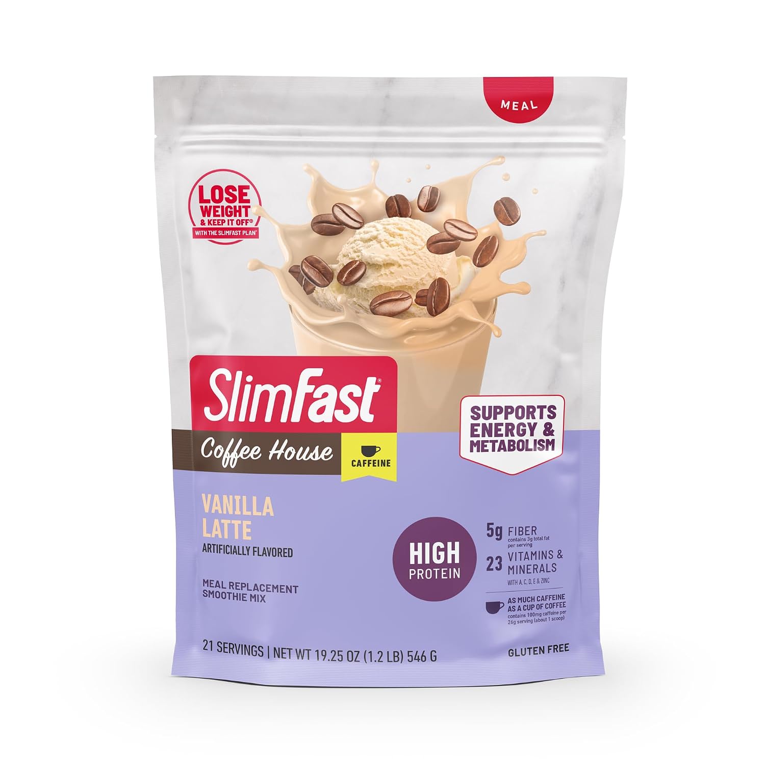 SlimFast High Protein Meal Replacement Shake Powder, 12 Servings (Pack of 2), Advanced Nutrition Smoothie Mix, Digestive Support, Gluten Free, Creamy Chocolate, 20g of Protein (Packaging May Vary)