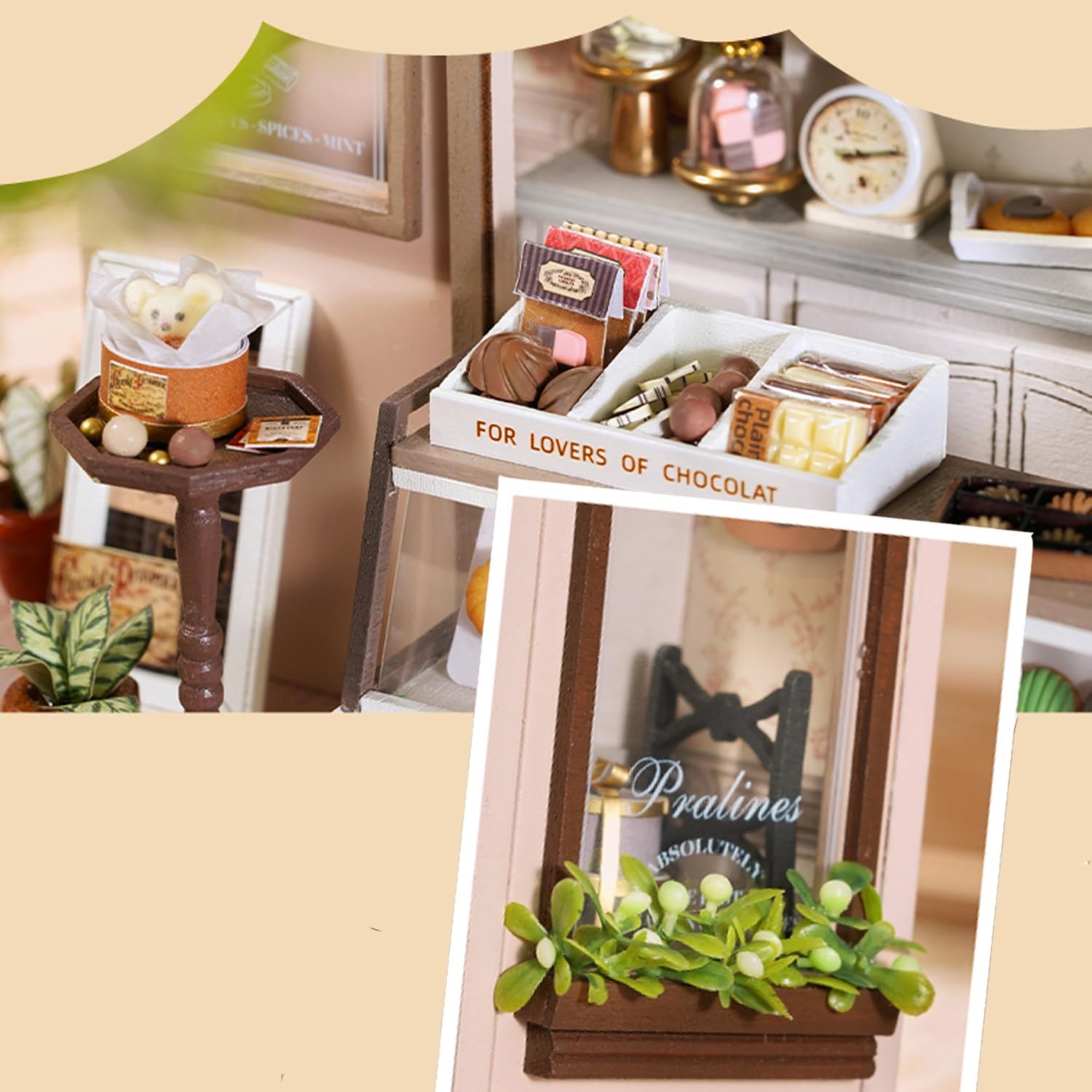 MAGQOO Wooden Dollhouse Miniature with Furniture DIY Dollhouse Kit DIY House Kit Tiny House Kit with Voice Control and Music Movement 1:18 Scale Creative Room Idea(Time Travel)
