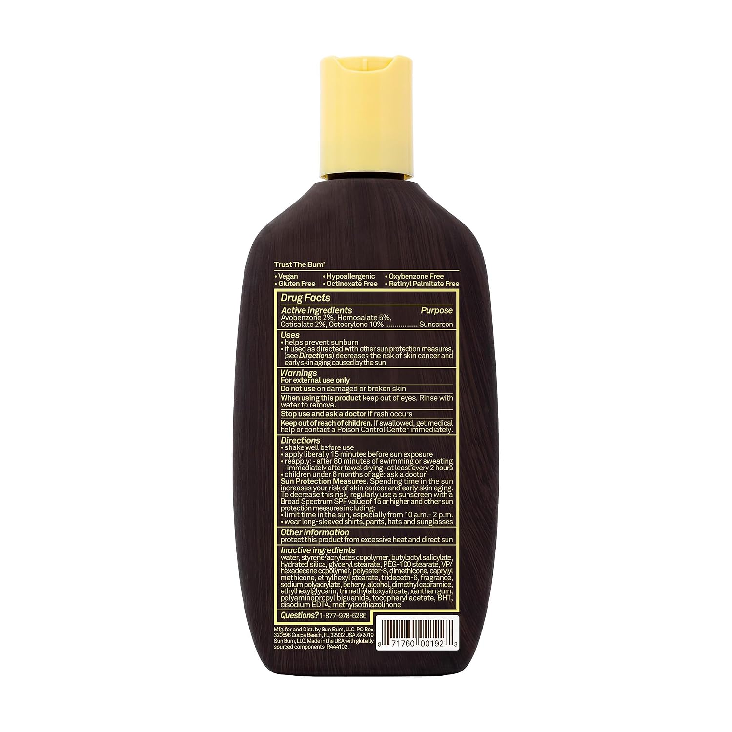Sun Bum Original SPF 50 Sunscreen Body Lotion - 8 oz | Broad Spectrum Moisturizing Sunscreen with Vitamin E, Hawaii 104 Act Compliant (Made without Octinoxate & Oxybenzone)