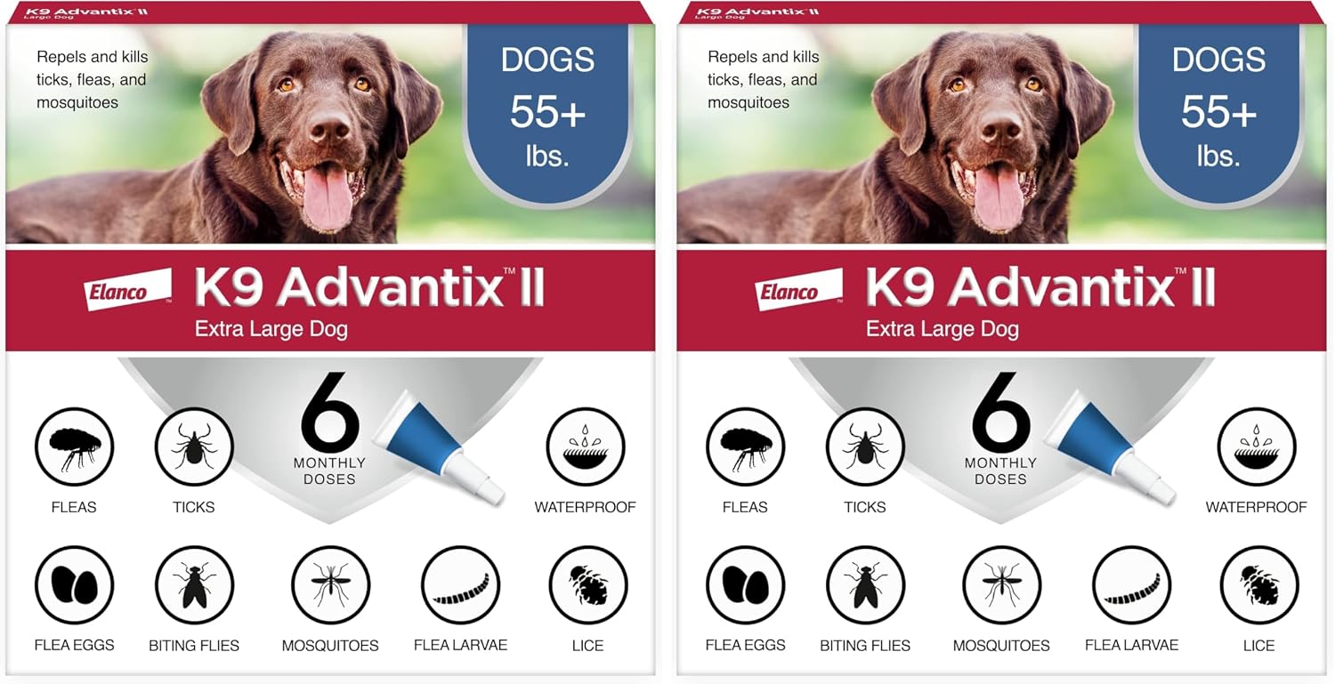 K9 Advantix II XL Dog Vet-Recommended Flea, Tick & Mosquito Treatment & Prevention | Dogs Over 55 lbs. | 6-Mo Supply
