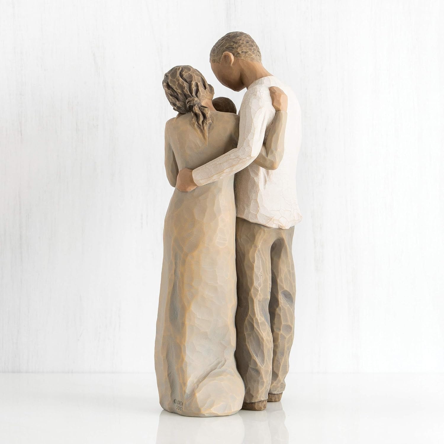 Willow Tree We are Three, Sculpted Hand-Painted Figure, Darker Skin | Cast from a Susan Lordi Original Carving, Celebrates Close Bonds, Meaningful Relationships, Thoughtful Keepsake Gift Idea