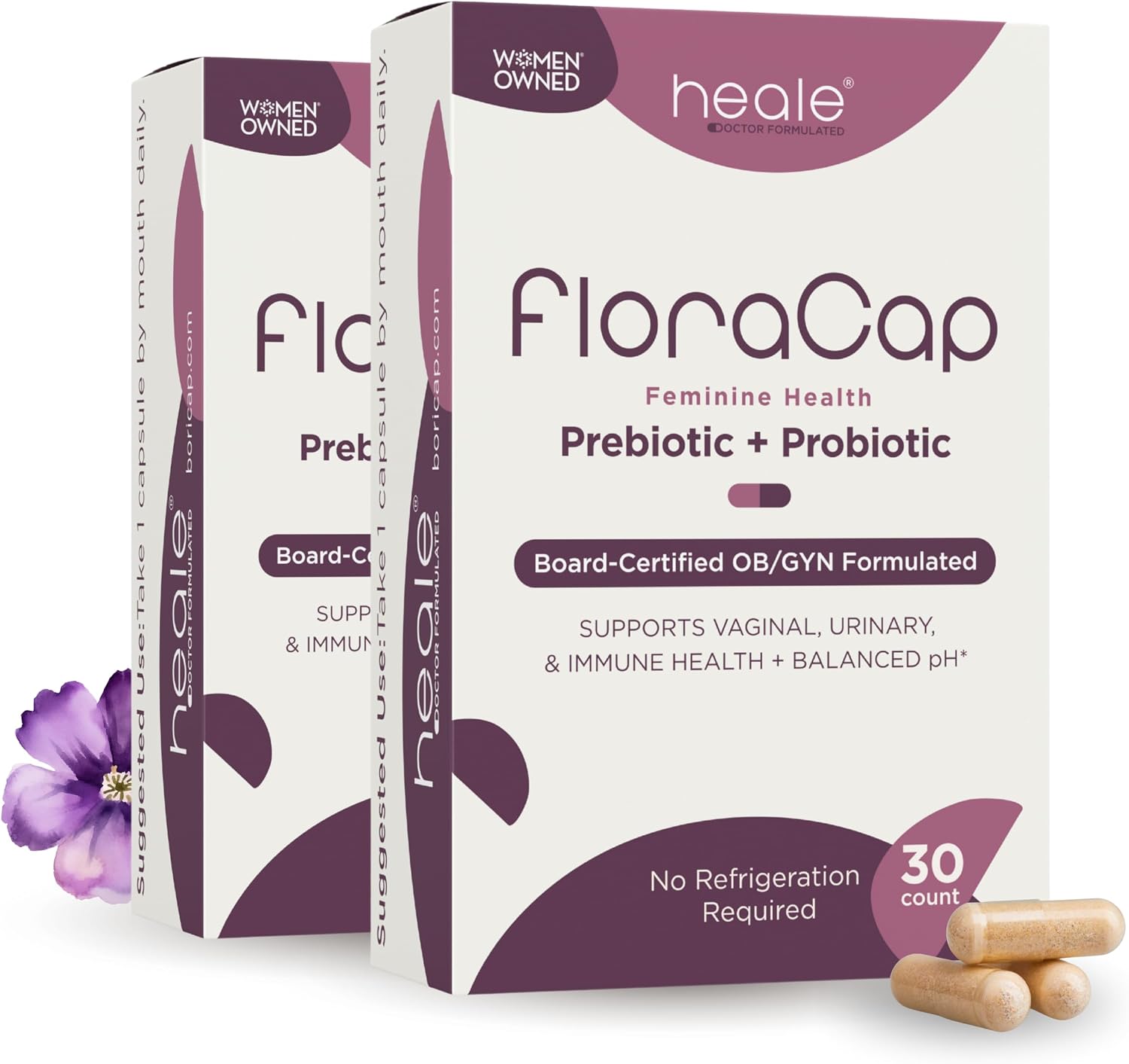 FloraCap Vaginal Probiotics for Women Health, 30 Oral Capsules | Reduce Odor, Itching, & Discomfort, pH-Balanced Formula, Urinary Tract & Healthy Vaginal Flora, Made in USA