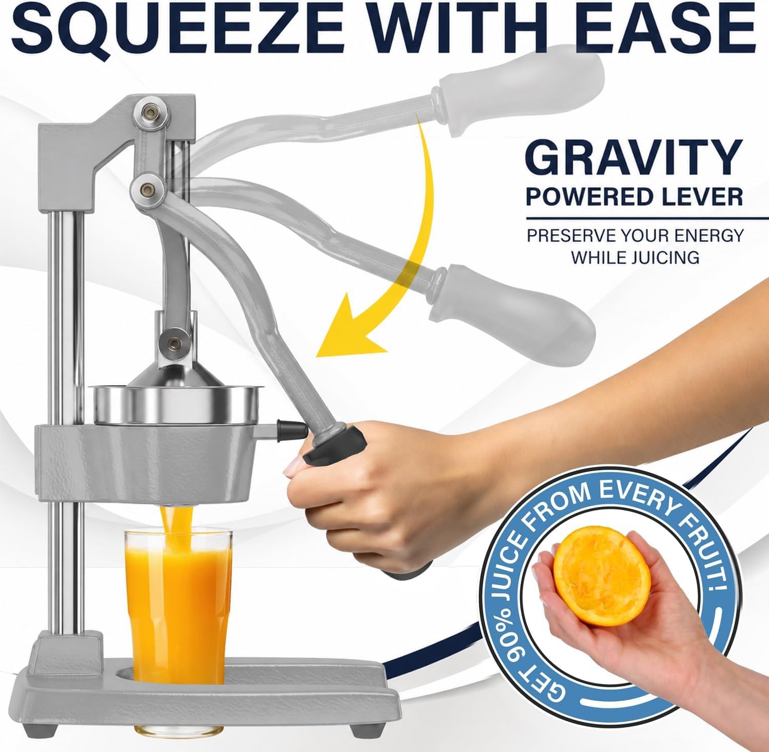 Eurolux Ultra-Premium Cast Iron Juicer | Extra-Large, Heavy Duty, Commercial Grade