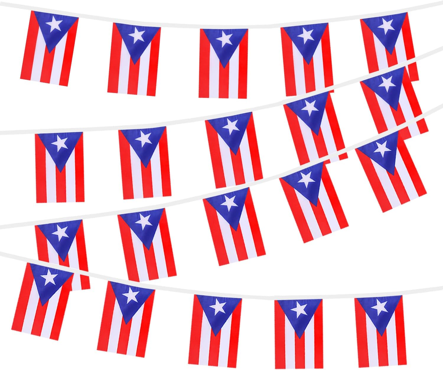 Nicaragua String Flags Banner Mini Small Nicaraguans Flag Bunting Patriotic Hanging Decor,National Holiday, Sports Game, Fiesta & Themed Party,18 Feet 20 Flags