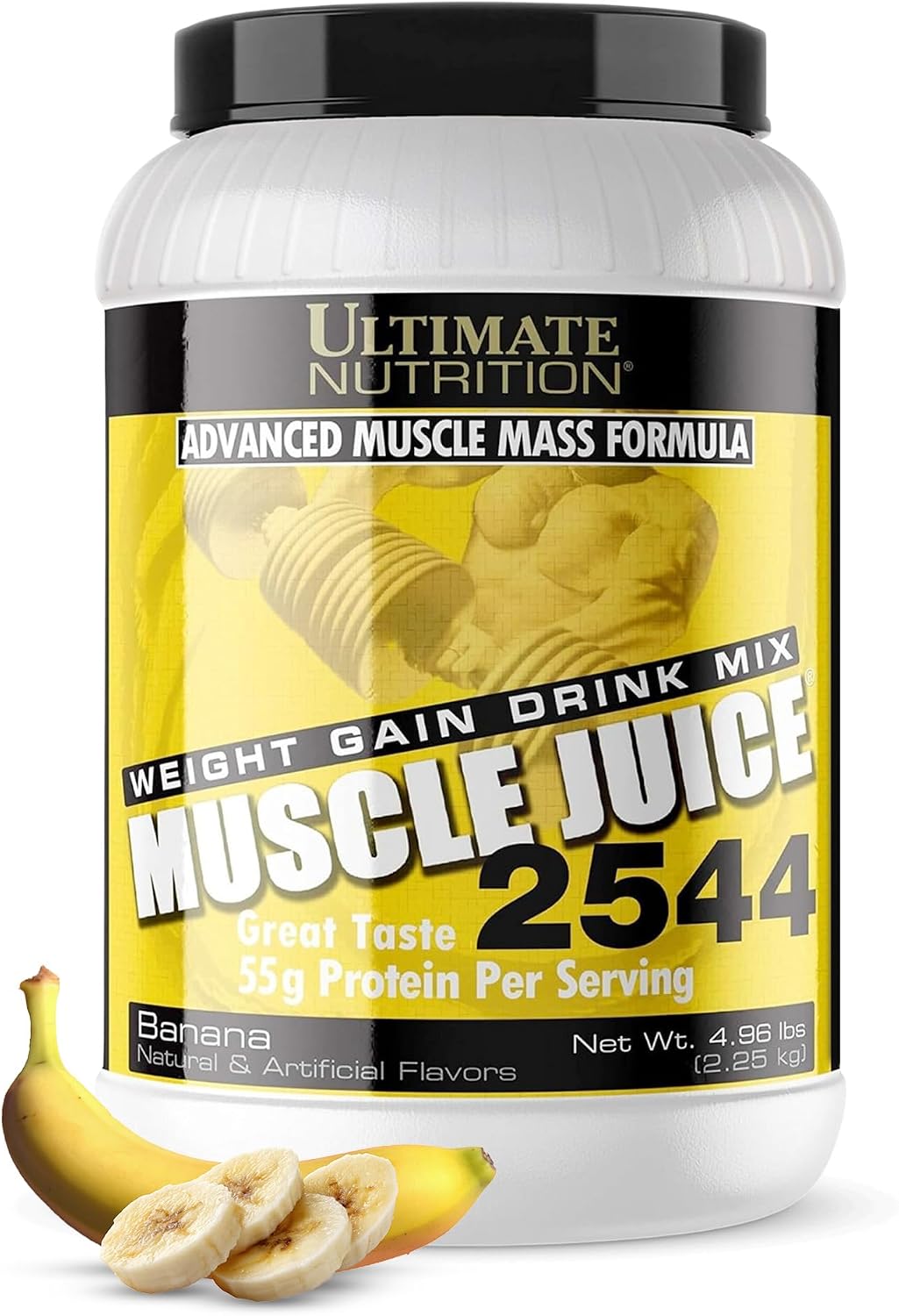 Ultimate Nutrition Muscle Juice 2544 Mass Gainer, Vanilla, 4.96 lb | 55g Protein Blend, 162g Carbs, 17g Fat, 1020 Calories, High Calorie Weight Gainer For Muscle Growth And Recovery