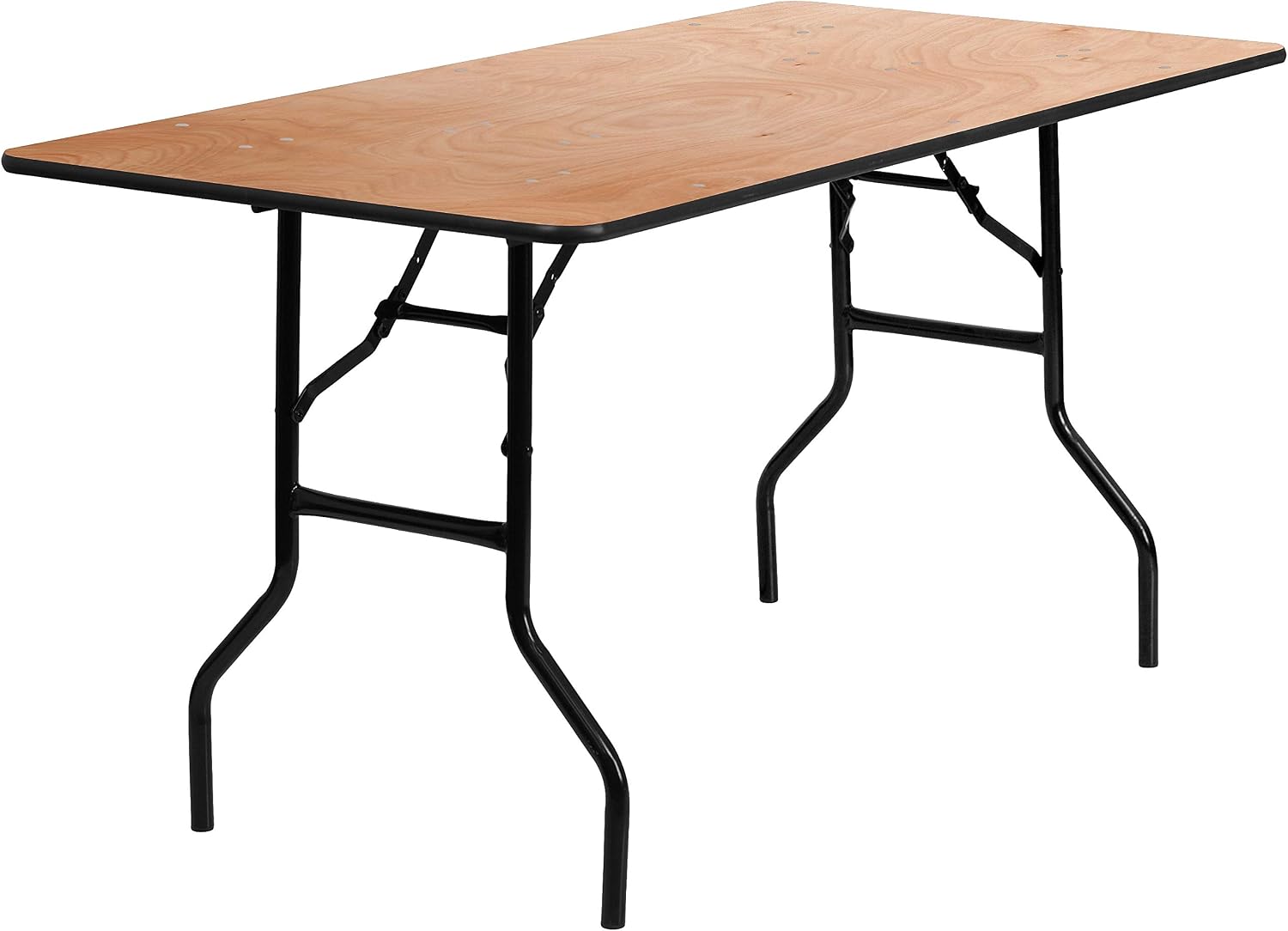 Flash Furniture 5 ft Folding Clear Coat Rectangular Banquet Table, Clear | Wood, Durable Construction, Commercial Use