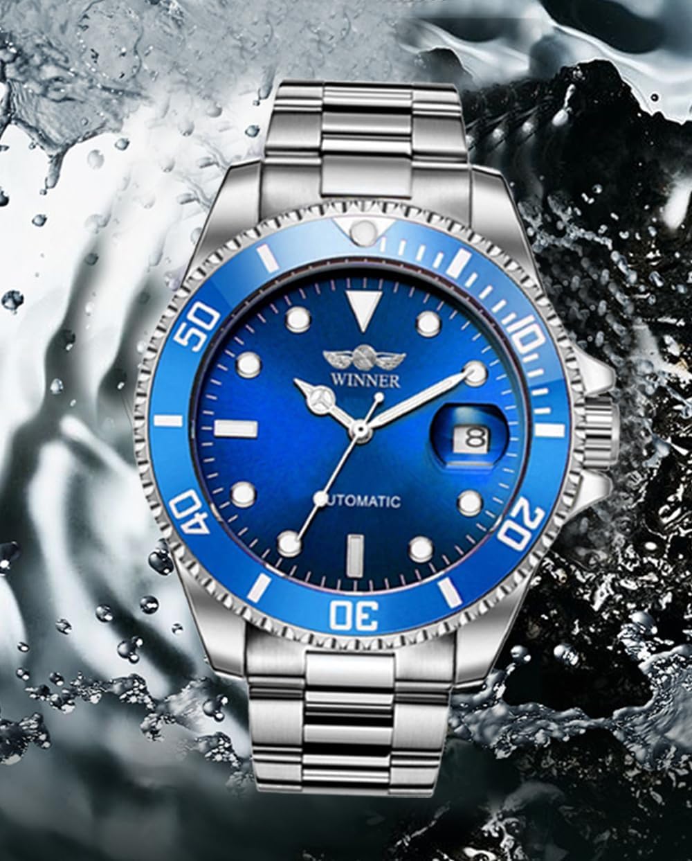 MASTOP Men Automatic Mechanical Watches Full Steel Waterproof Mens Watches | Calendar,Fashion Wristwatch for Men