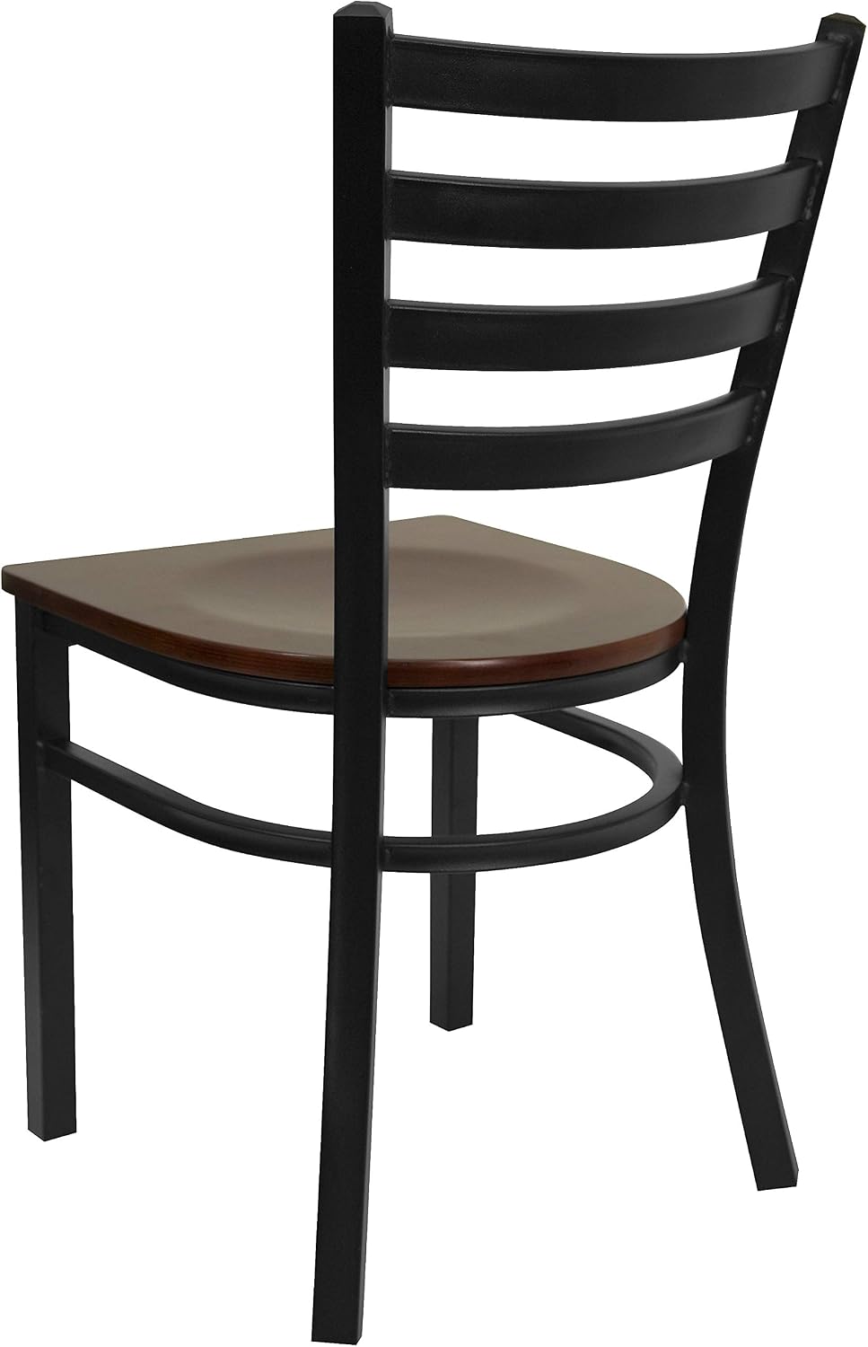 Flash Furniture Hercules Series Commercial Ladder Back Restaurant Chairs, Modern Lightweight Metal Dining Chairs with Padded Seats, Set of 2, Black