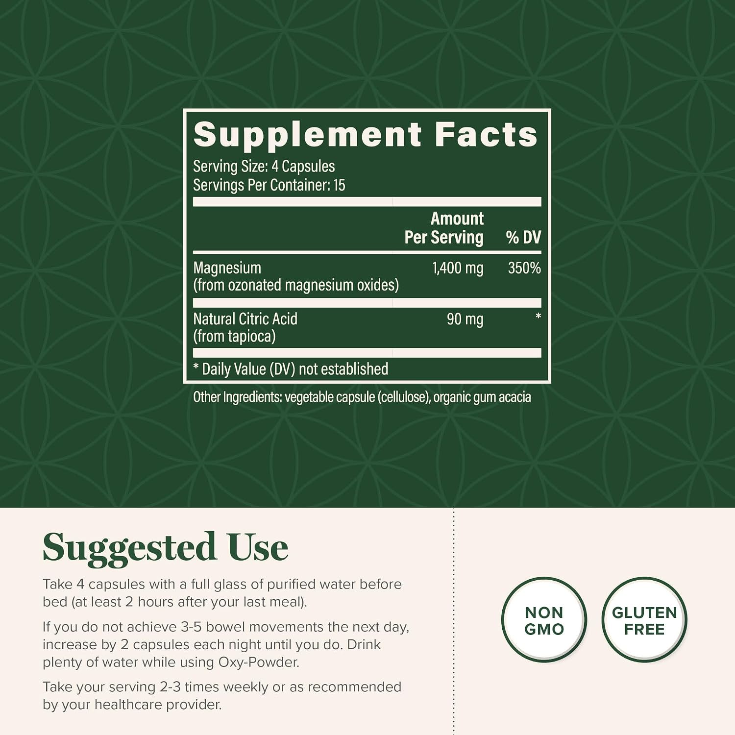 Global Healing Center Oxy-Powder Oxygen Based Safe and Natural Colon Cleanser and Relief from Occasional Constipation (120 Capsules)(Packaging may vary) | Global Healing Gut Cleanse - Magnesium Oxide Stool Softener(120 Capsules)