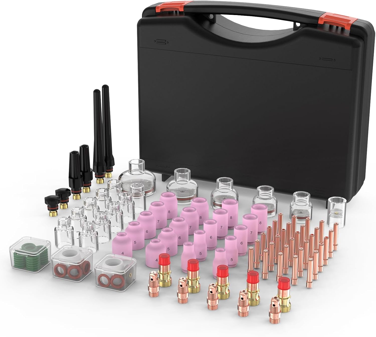 YESWELDER 49Pcs TIG Welding Torch Stubby Gas Lens #10 Glass Cup Kit