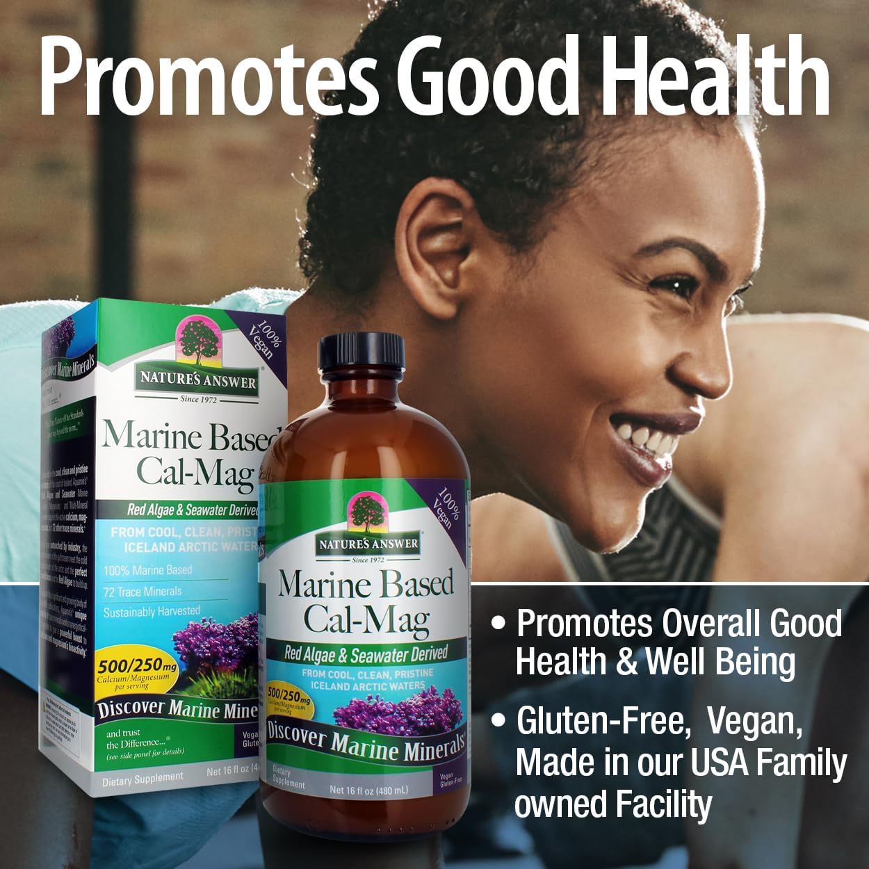Nature's Answer Marine Based Magnesium, Super Concentrated 500mg | Plant Based | Red Algae & Seawater Derived | Alcohol-Free & Gluten-Free | Vegetarian Capsules 90ct