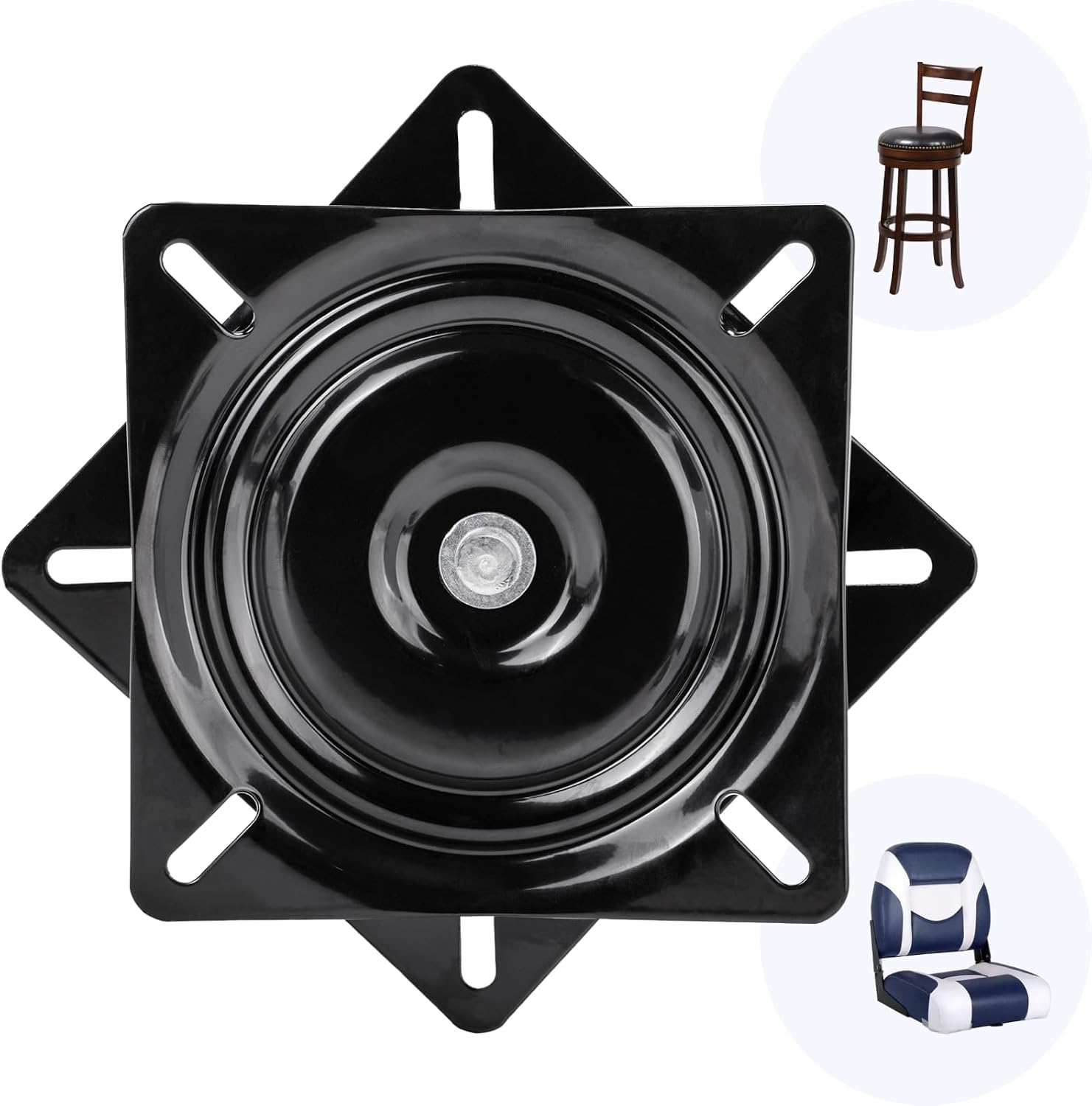 7 Inch Heavy Duty 360 Degree Bar Stool Swivel Replacement Seat Swivel Base Barstool Swivel Plate-for Recliner Chair, Barstools, Chair
