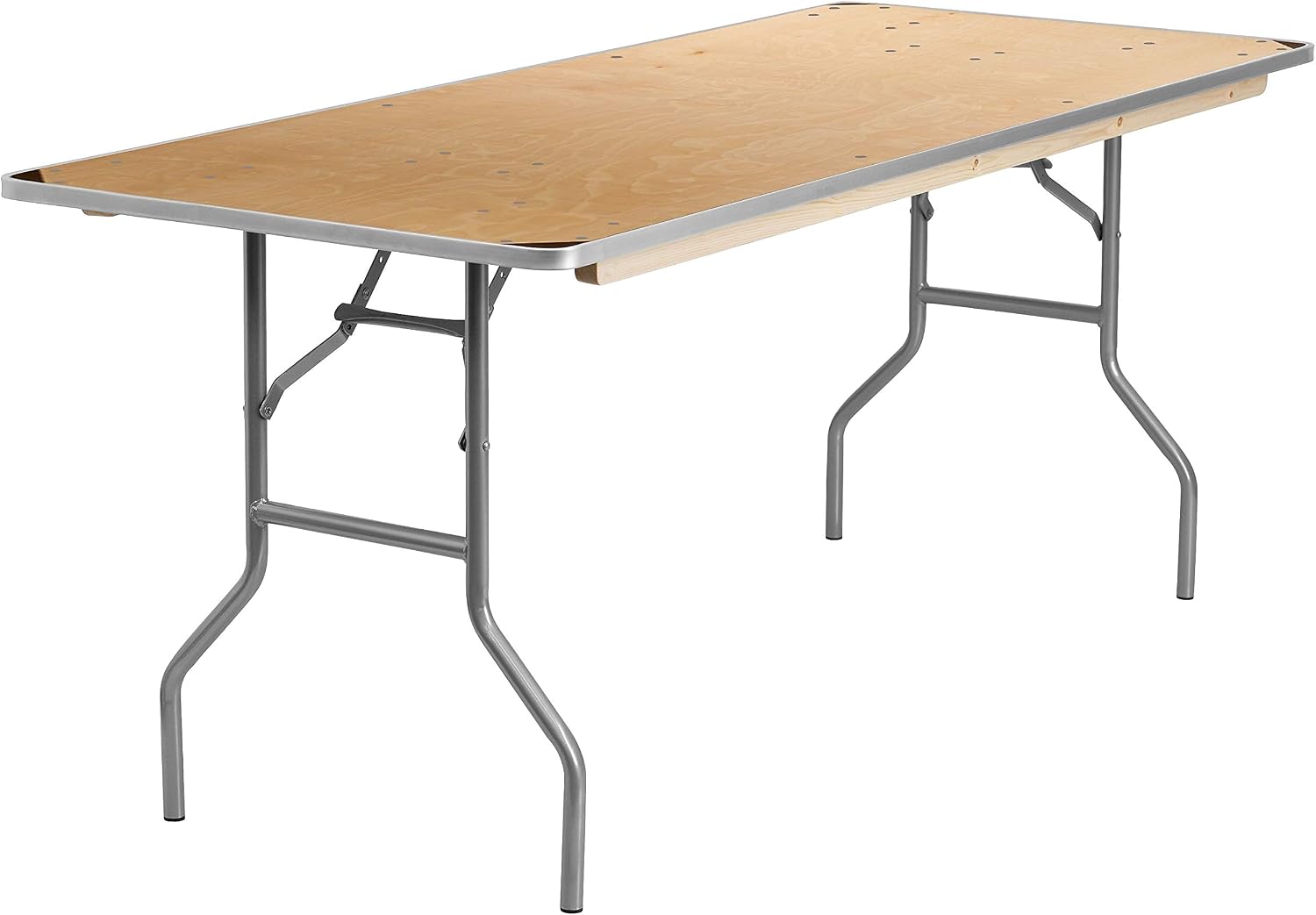 Flash Furniture 6 ft Metal Folding Rectangular Banquet Table | Metal Edges