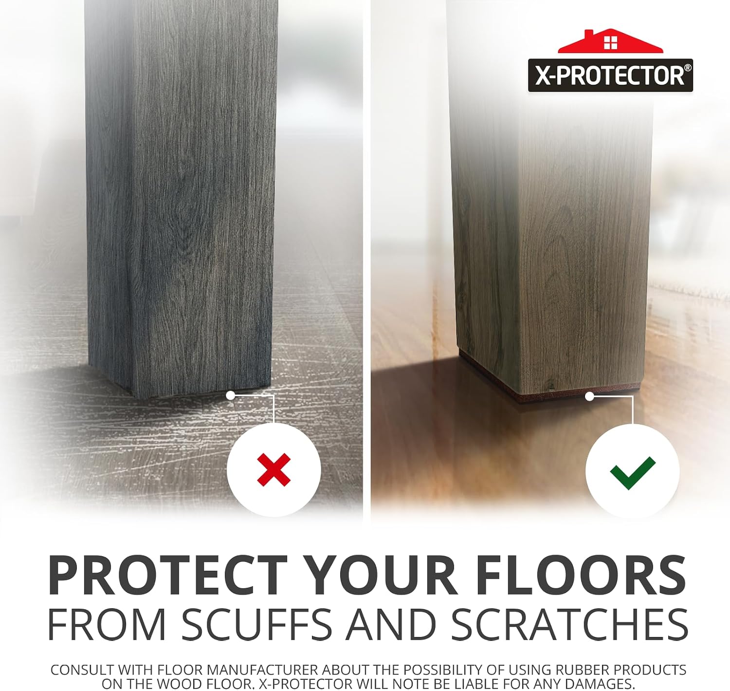 X-PROTECTOR Non Slip Furniture Pads – 12 Premium Furniture Grippers 3"! | Best SelfAdhesive Rubber Feet Furniture Feet – Ideal Non Skid Furniture Pad Floor Protectors – Keep Furniture in Place!