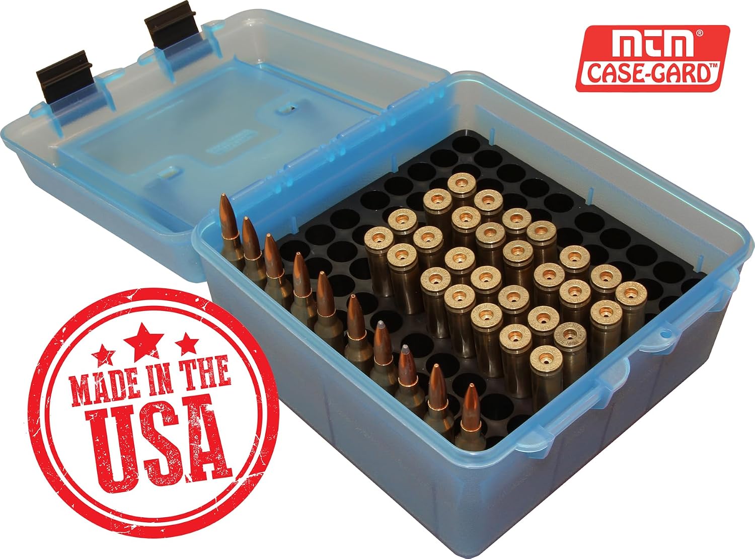 R-100-MAG - Deluxe Ammo Box 100 Round Handle WSM WSSM Ultra Mag, Green, 7.73 x 8 x 4.47"