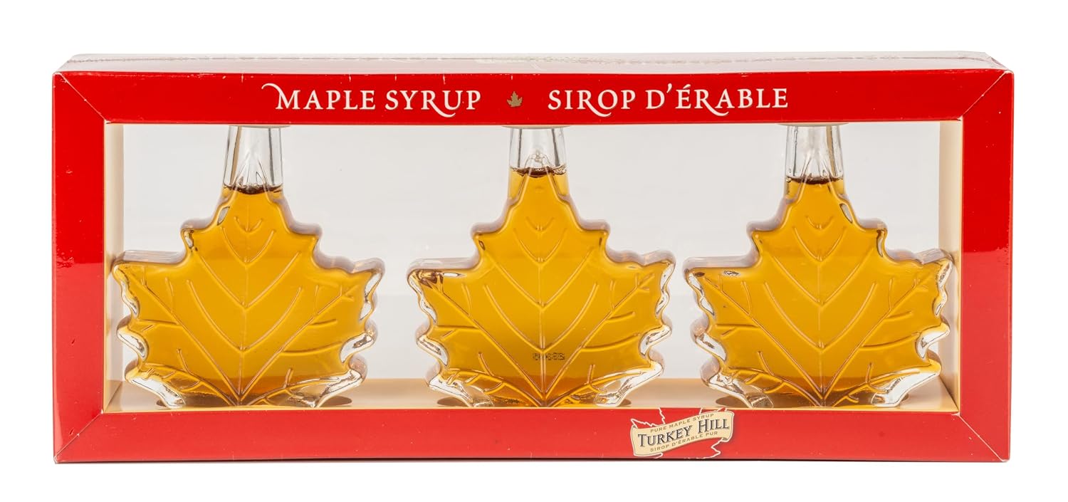 Turkey Hill Sugarbush International Gold Medal Winner Grade A Maple Syrup, Canadian Maple Leaf Glass Bottle (25.36 Fl Oz)