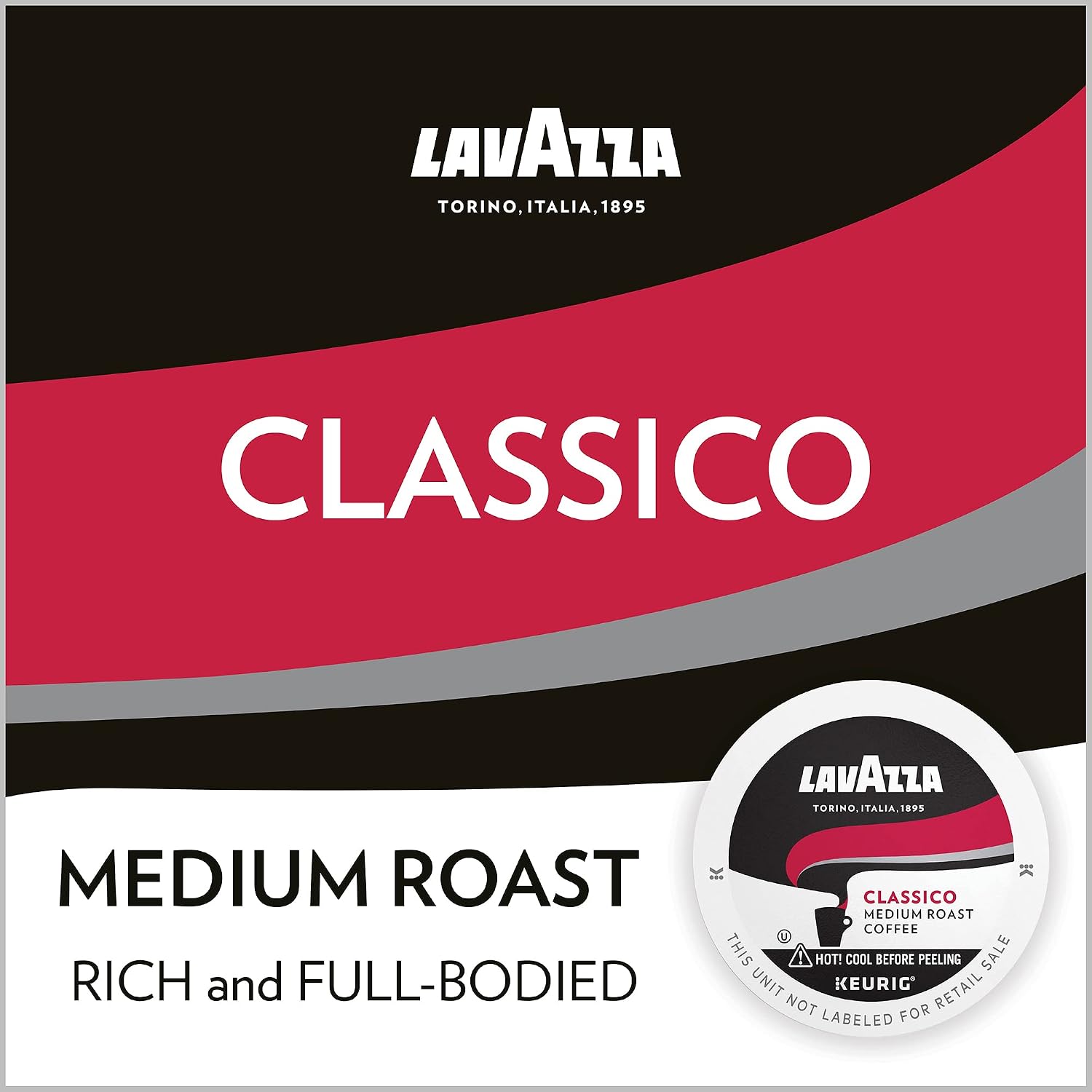 Lavazza Espresso, Single-Serve Keurig K-Cup Pods, Medium Roast Coffee, 32-Count Box