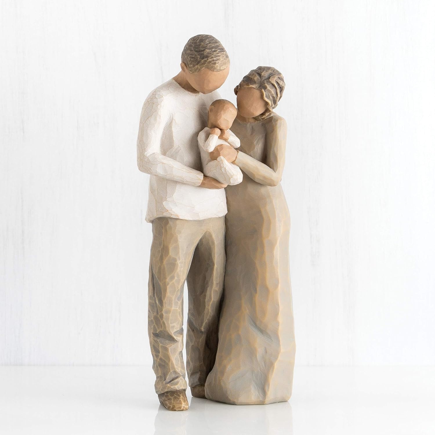 Willow Tree We are Three, Sculpted Hand-Painted Figure, Darker Skin | Cast from a Susan Lordi Original Carving, Celebrates Close Bonds, Meaningful Relationships, Thoughtful Keepsake Gift Idea