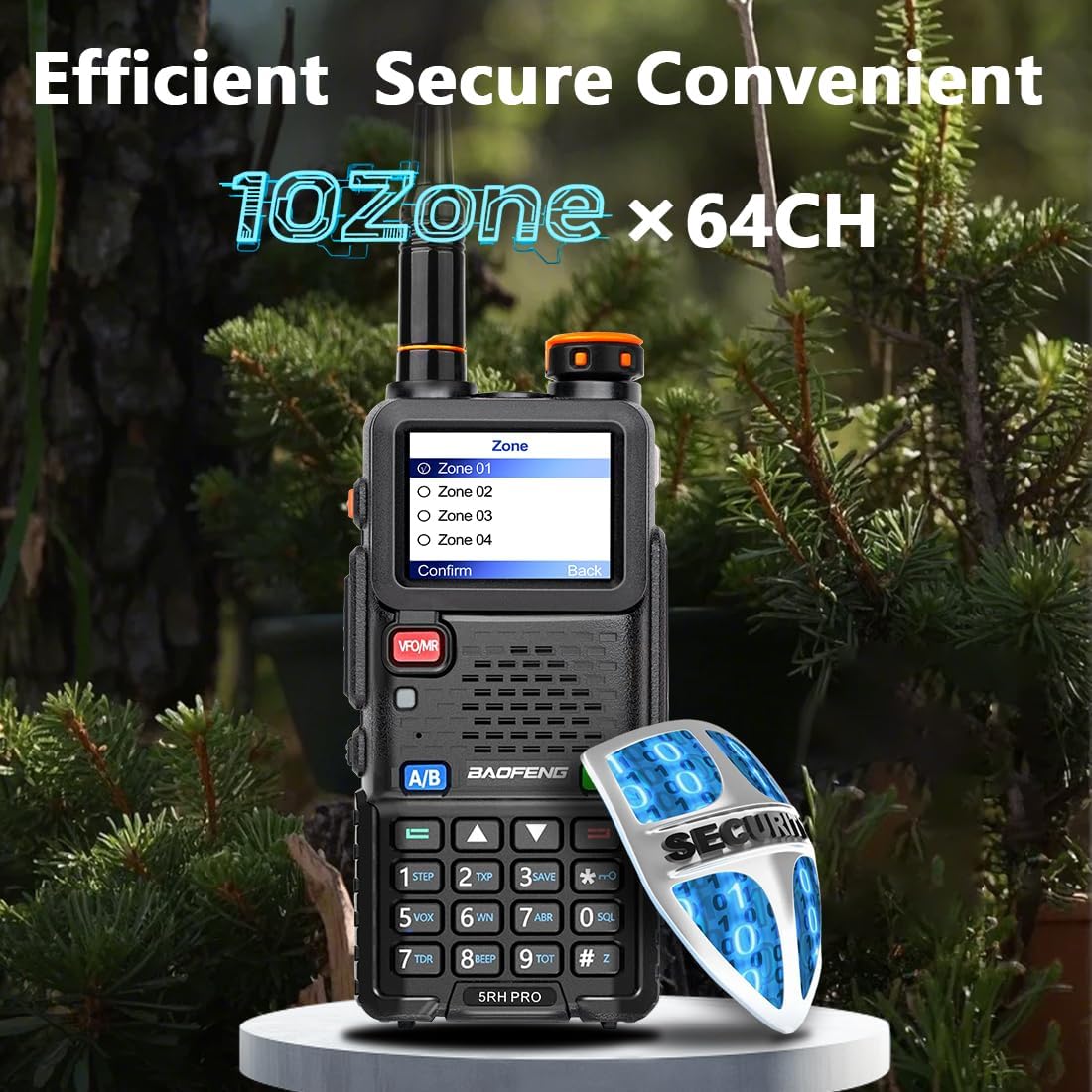 BAOFENG BF-5RH PRO GPS/APRS 10Ｗ Ham Handheld Radio, Multi-Band Long Range Two-Way Radio with 18.89'' Tactical Antenna