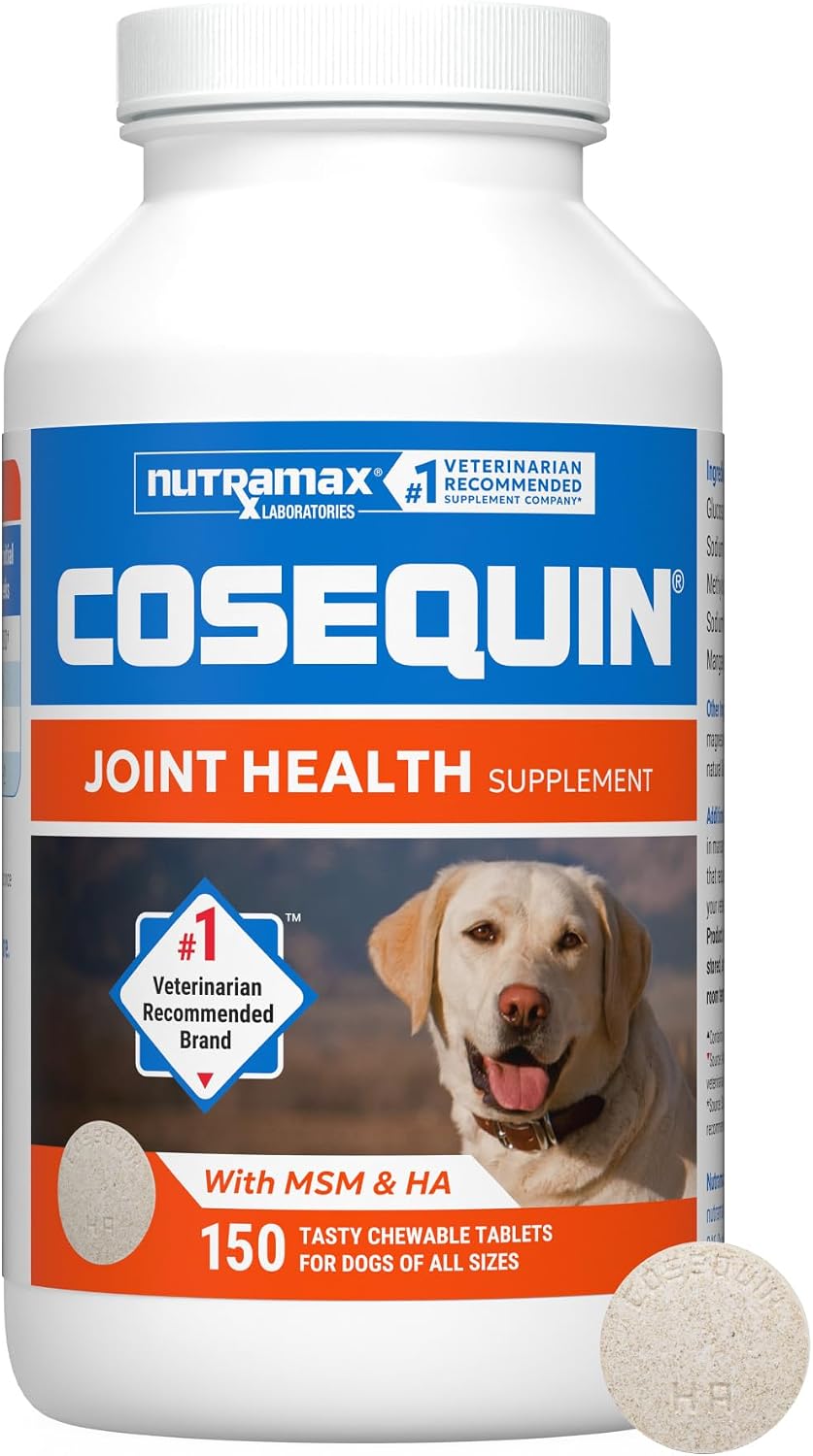 Nutramax Cosequin Joint Supplement for Dogs, Chewable Tablets, 132ct | Glucosamine + Chondroitin for Dogs with MSM, Supports Healthy Joints, All Breeds & Sizes, All Ages