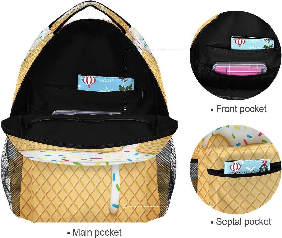 Blueangle Ice Cream Backpack for Girls, Cute School Laptop Backpack