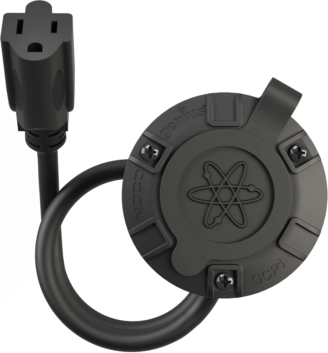 NOCO GCP1 15A AC Port Plug, 125V Power Inlet Socket, and Waterproof Electrical Outlet Receptacle Box with 16-Inch Integrated Outdoor Extension Cord