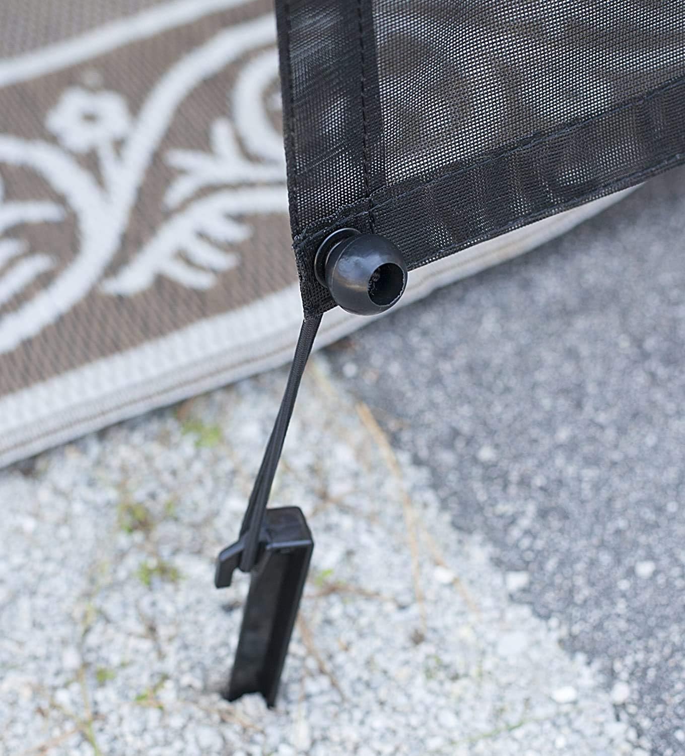 RV Awning Sun Shade Screen with Zipper 9' X 10'(Fit for 11' Awning)