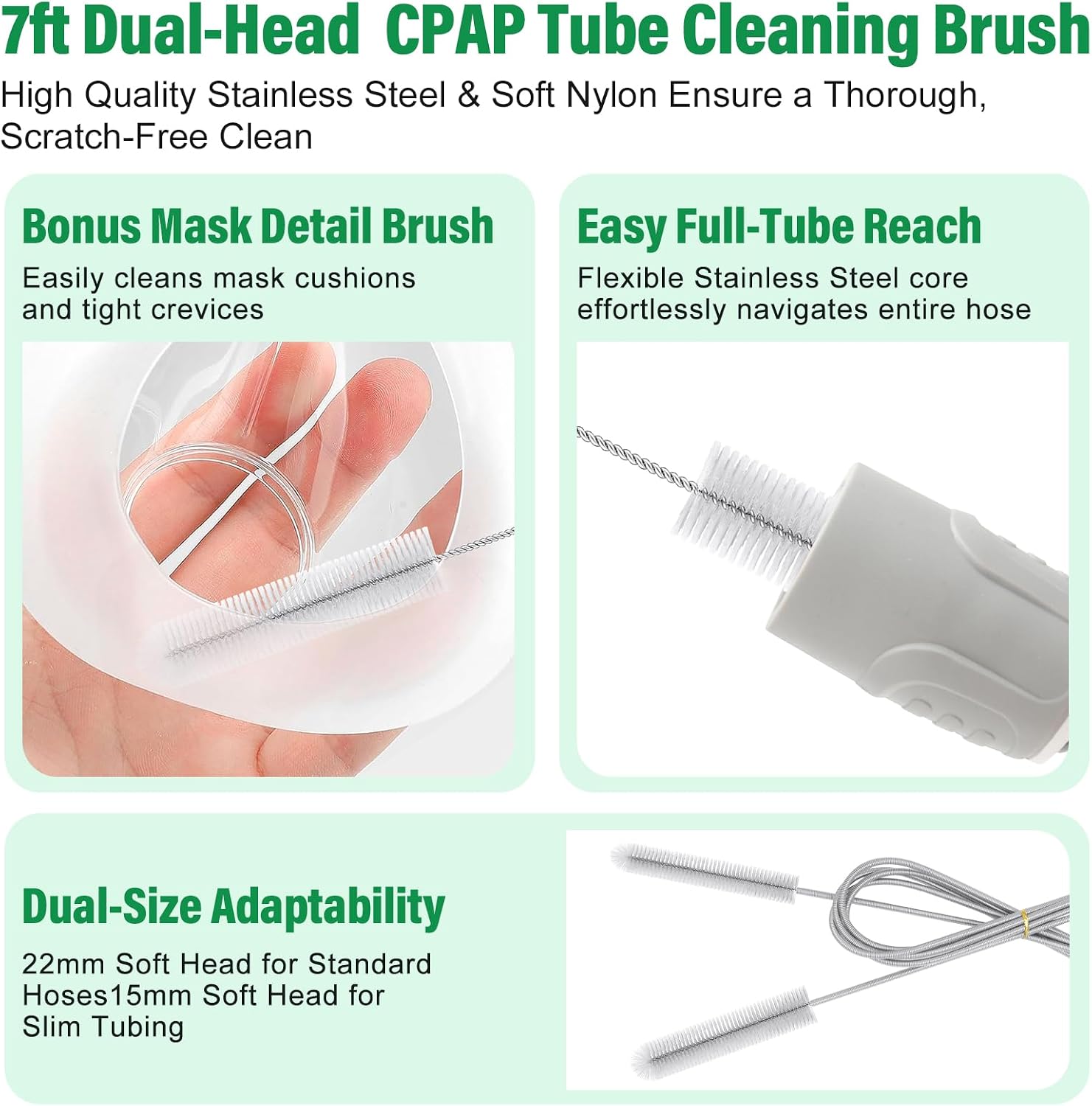 9 Pack CPAP Cleaning Kit with Hose Dryer, Fits 15mm & 22mm Hose | CPAP Cleaner Supplies, 10-Speed Control Dryer, 7ft Tube Cleaning Brush