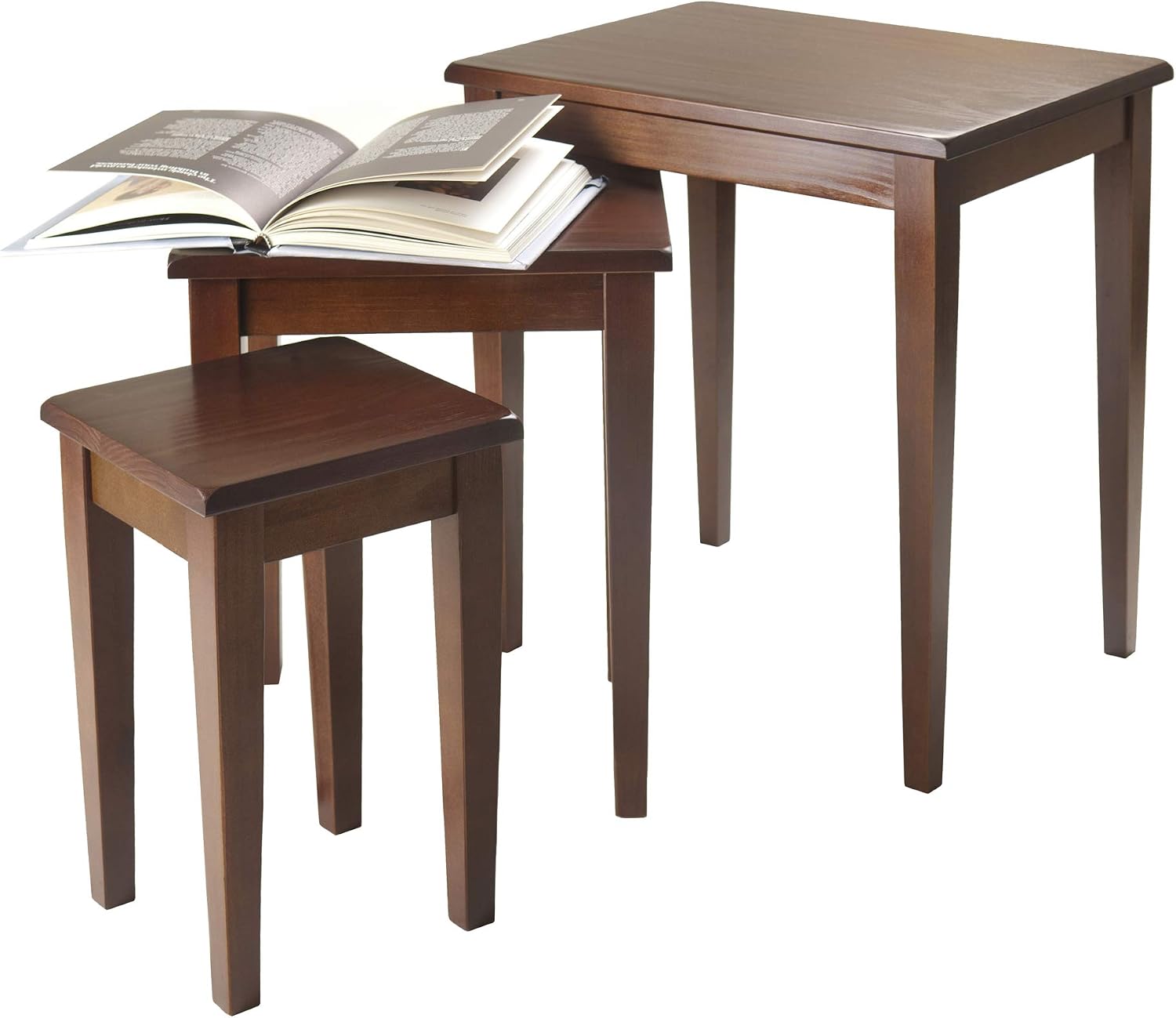Winsome Regalia Nesting Accent Tables, for Living Room, Walnut, Set of 3