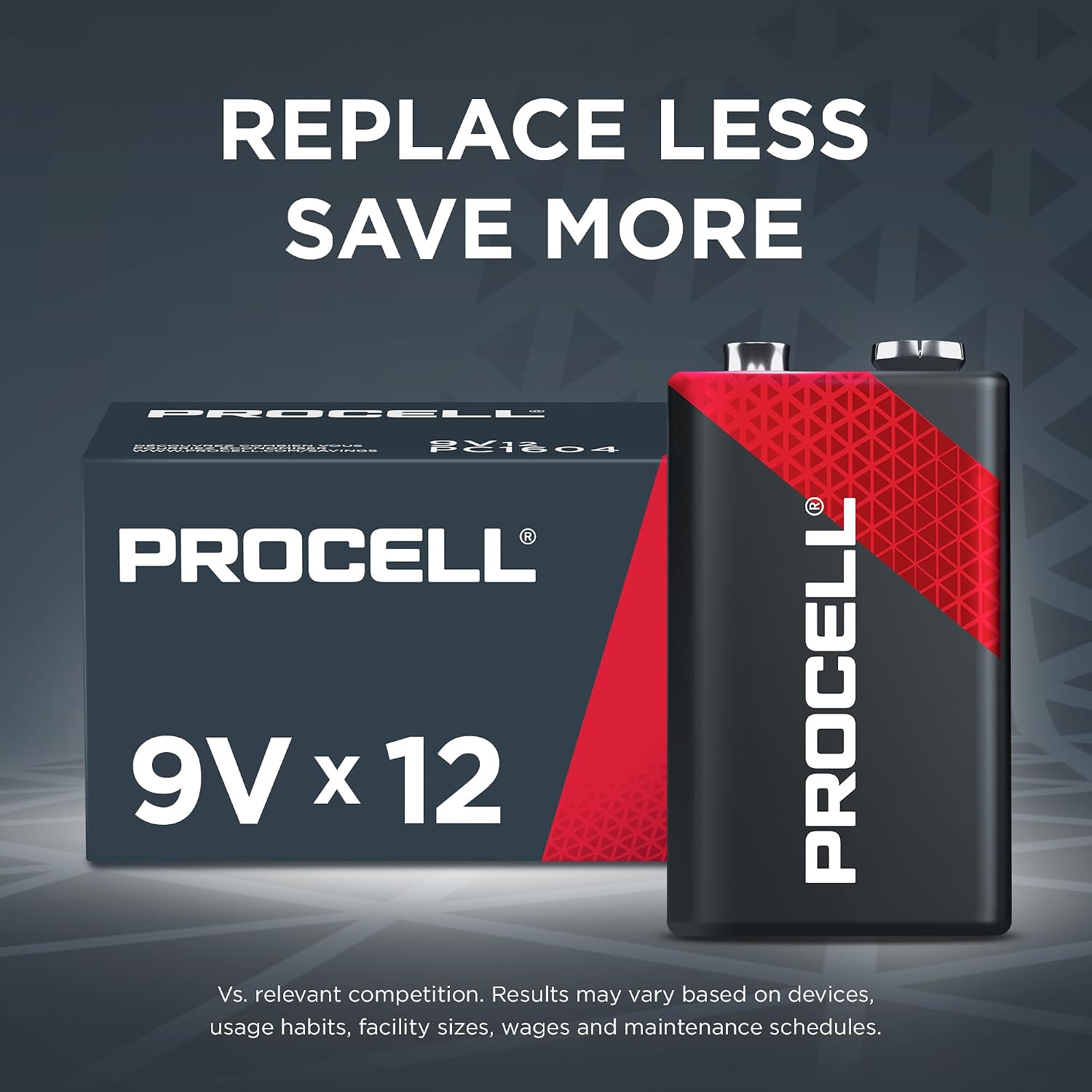 PROCELL 9V Alkaline Batteries for Smoke Detectors, 72 Count Bulk Pack | Professional-grade 9V for facilities, powers CO alarms, wireless mics